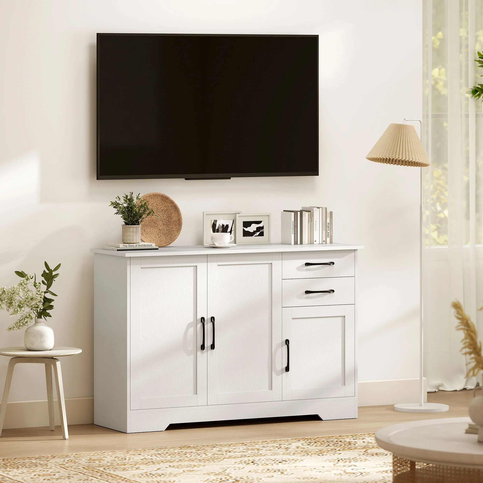 HOMCOM Sideboard with Soft-Close Doors, Modern Storage Cabinet White - Image 8