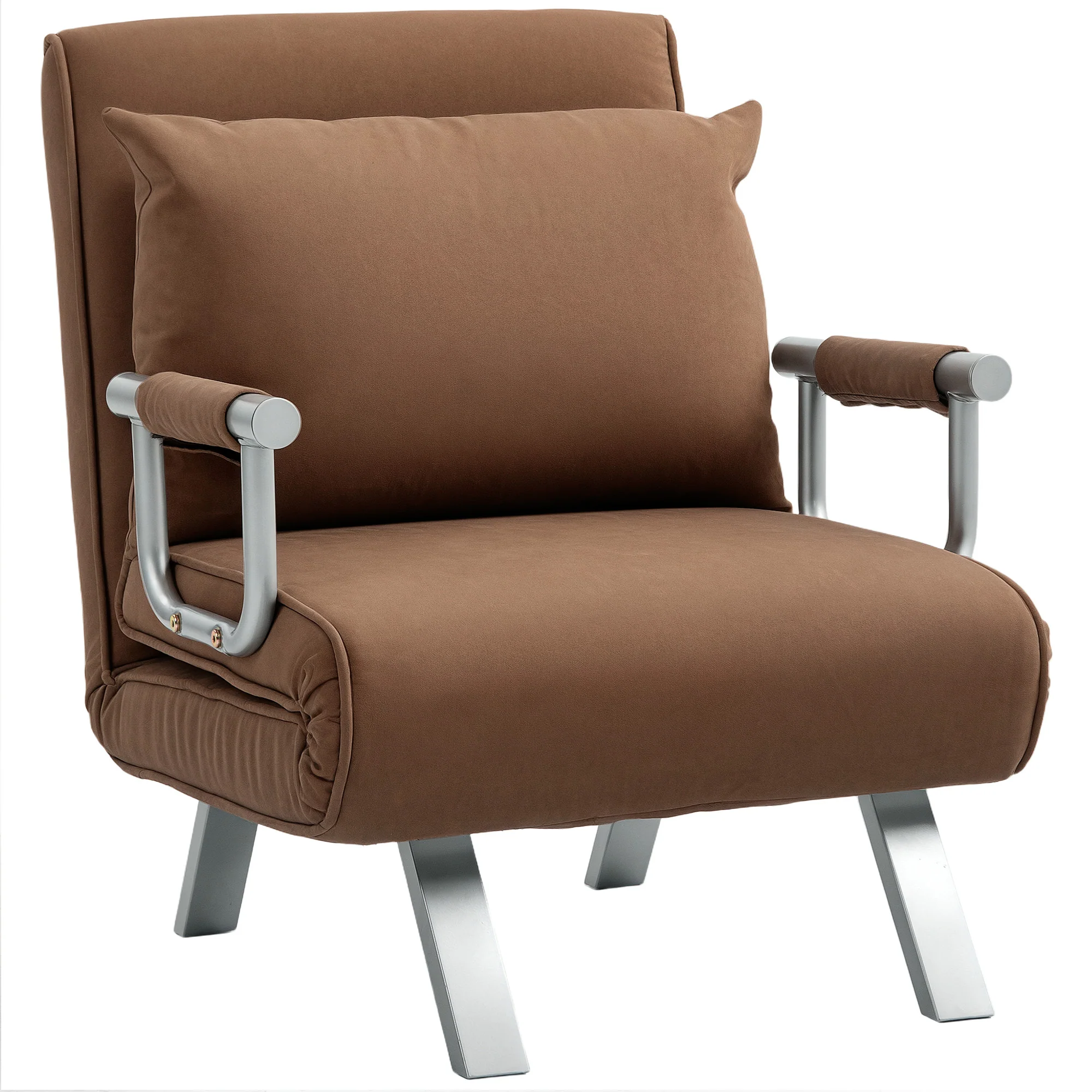 HOMCOM Single Folding 5 Position Convertible Sleeper Chair Bed - Image 10