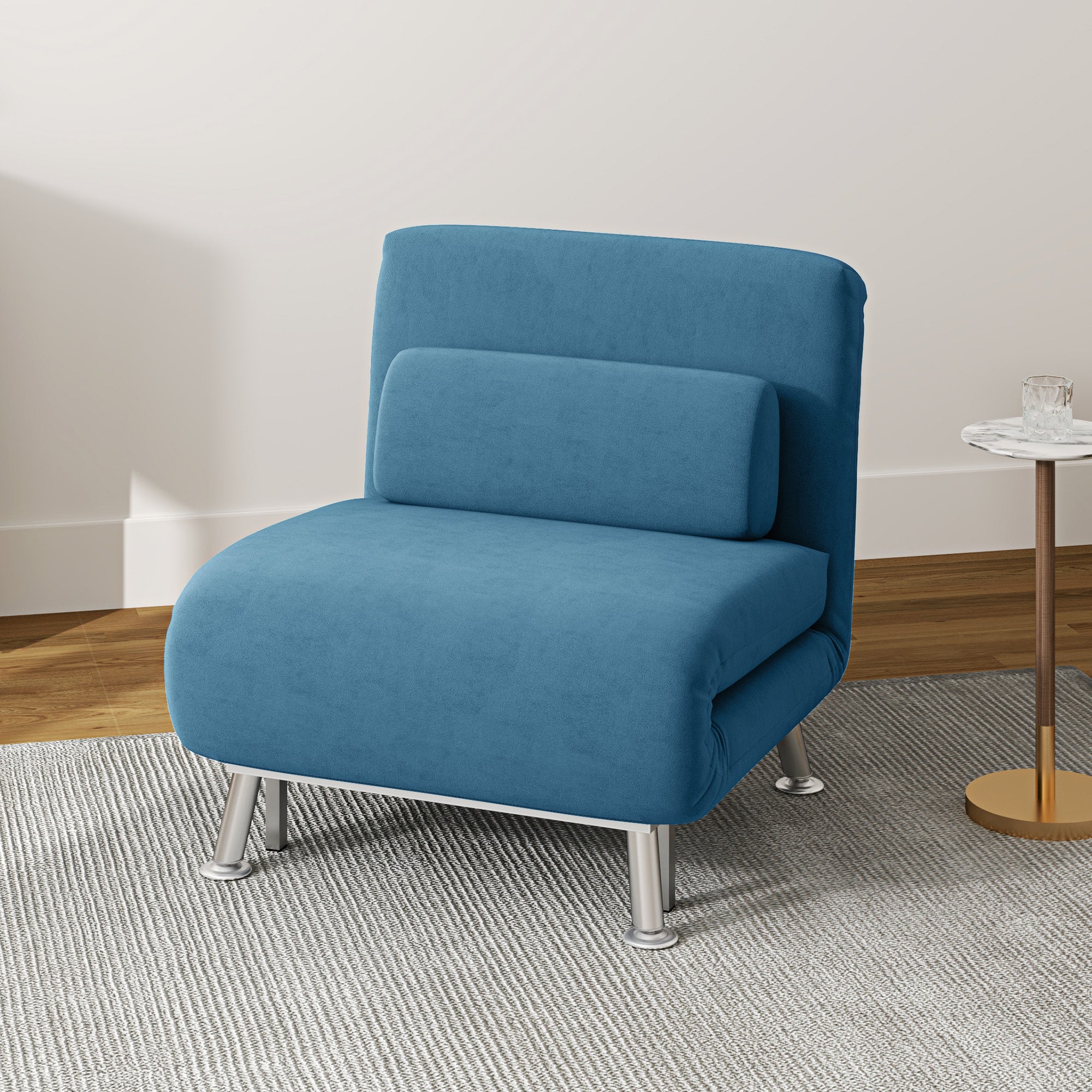 HOMCOM Single Folding 5 Position Convertible Sleeper Chair Sofa Bed - Image 20