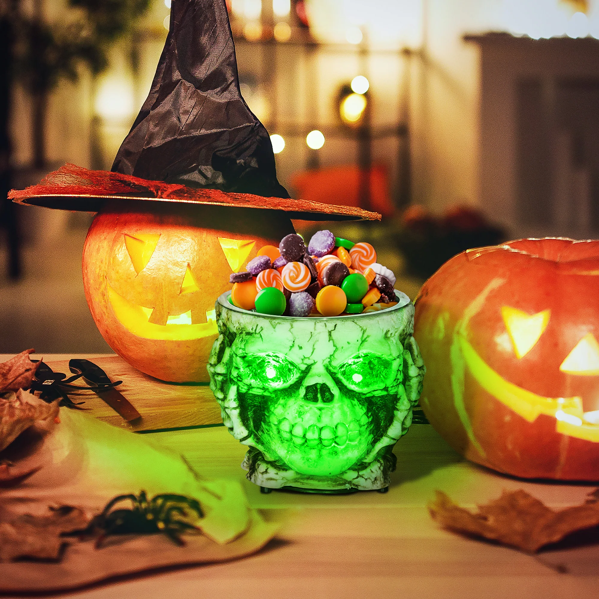 HOMCOM Skeleton Candy Bowl Outdoor Halloween Decoration for Party - Image 2