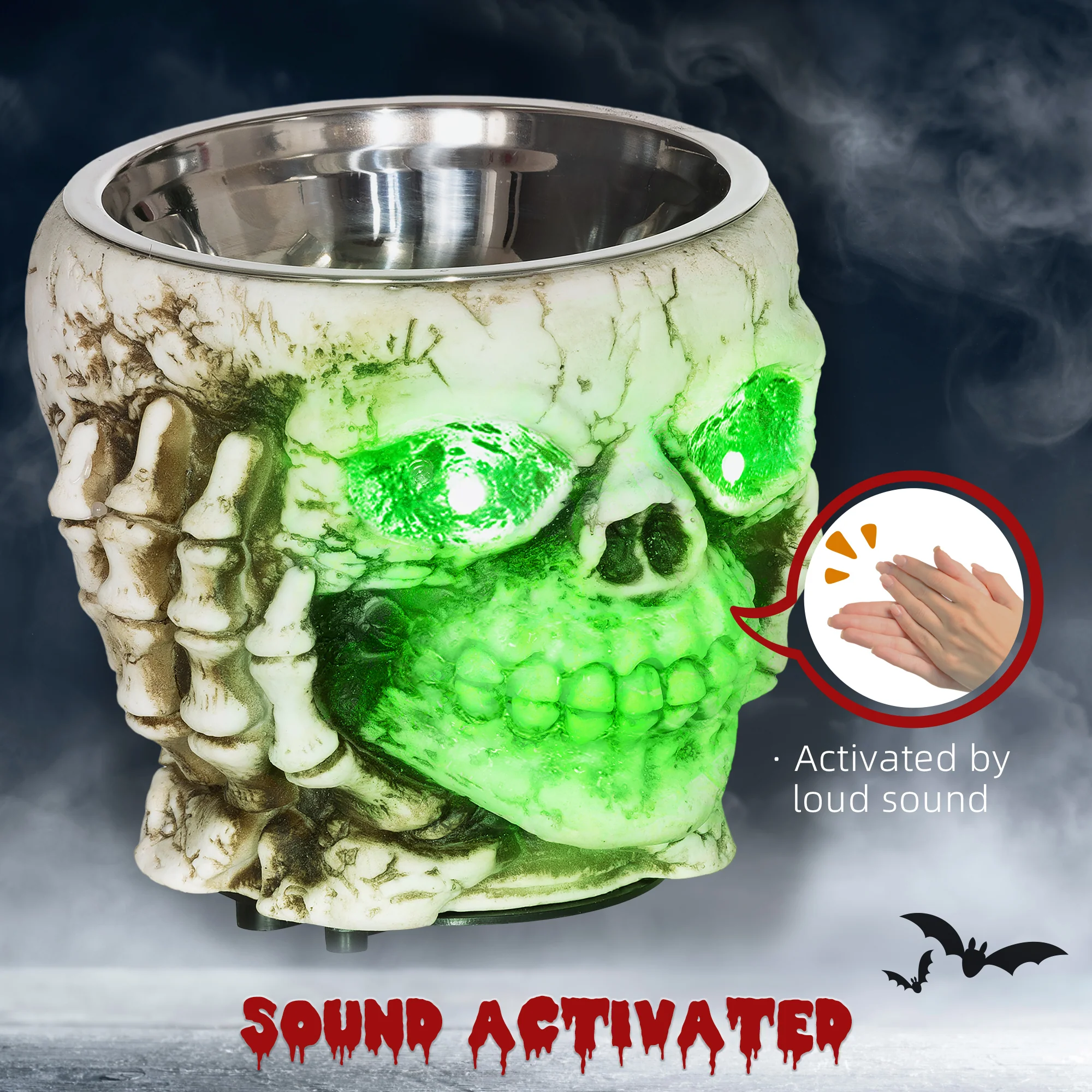 HOMCOM Skeleton Candy Bowl Outdoor Halloween Decoration for Party - Image 6