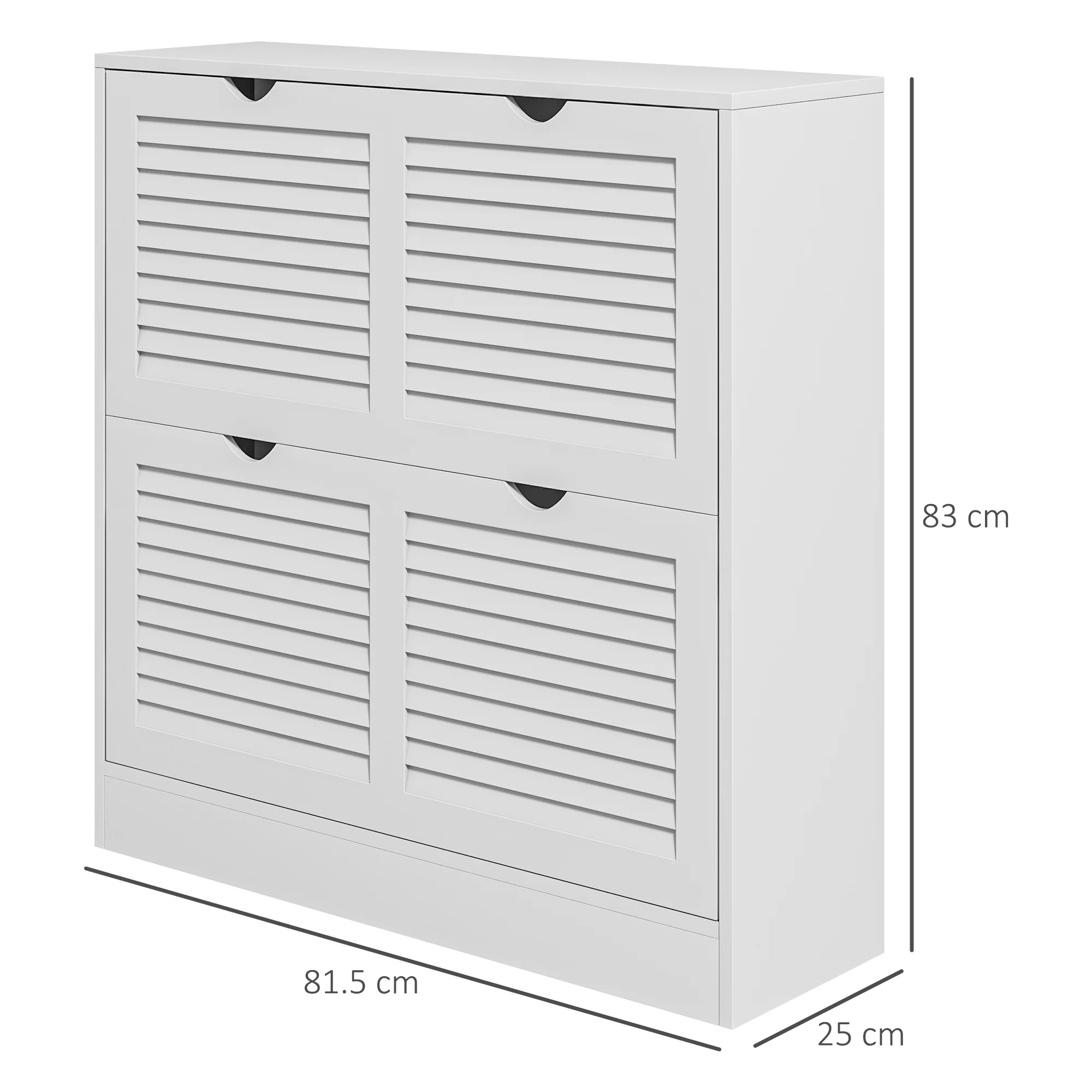HOMCOM Slim Shoe Storage Cabinet with 2 Flip Drawers for Entryway, White - Image 5
