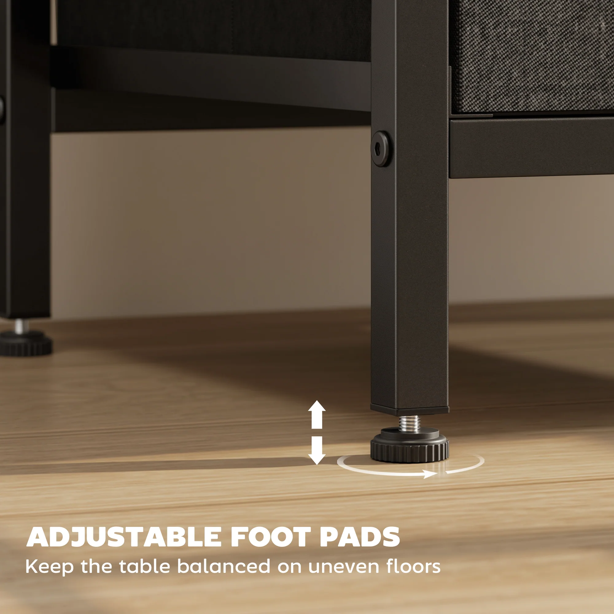 HOMCOM Slim Side Table with Charging Station, Bedside Table, Black - Image 7