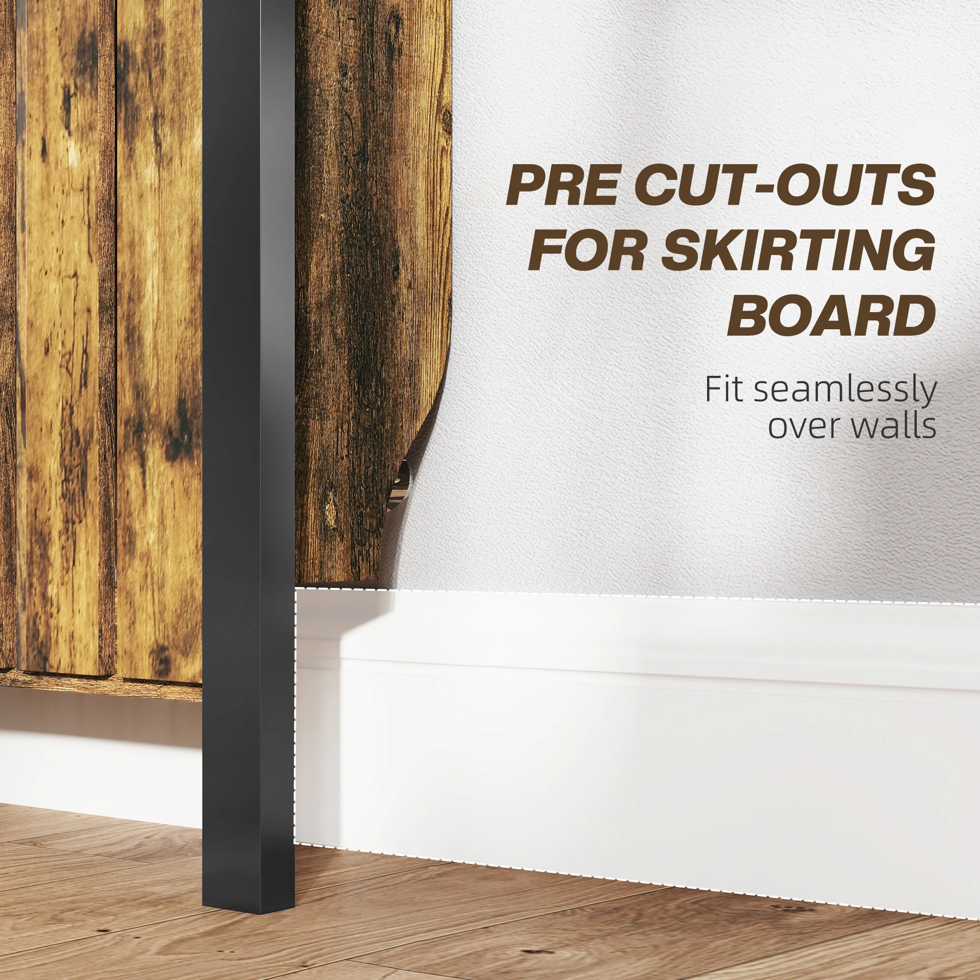 HOMCOM Small Radiator Cover With Drawer And Vertical Slats 88.5 X 19 X 93cm - Image 7