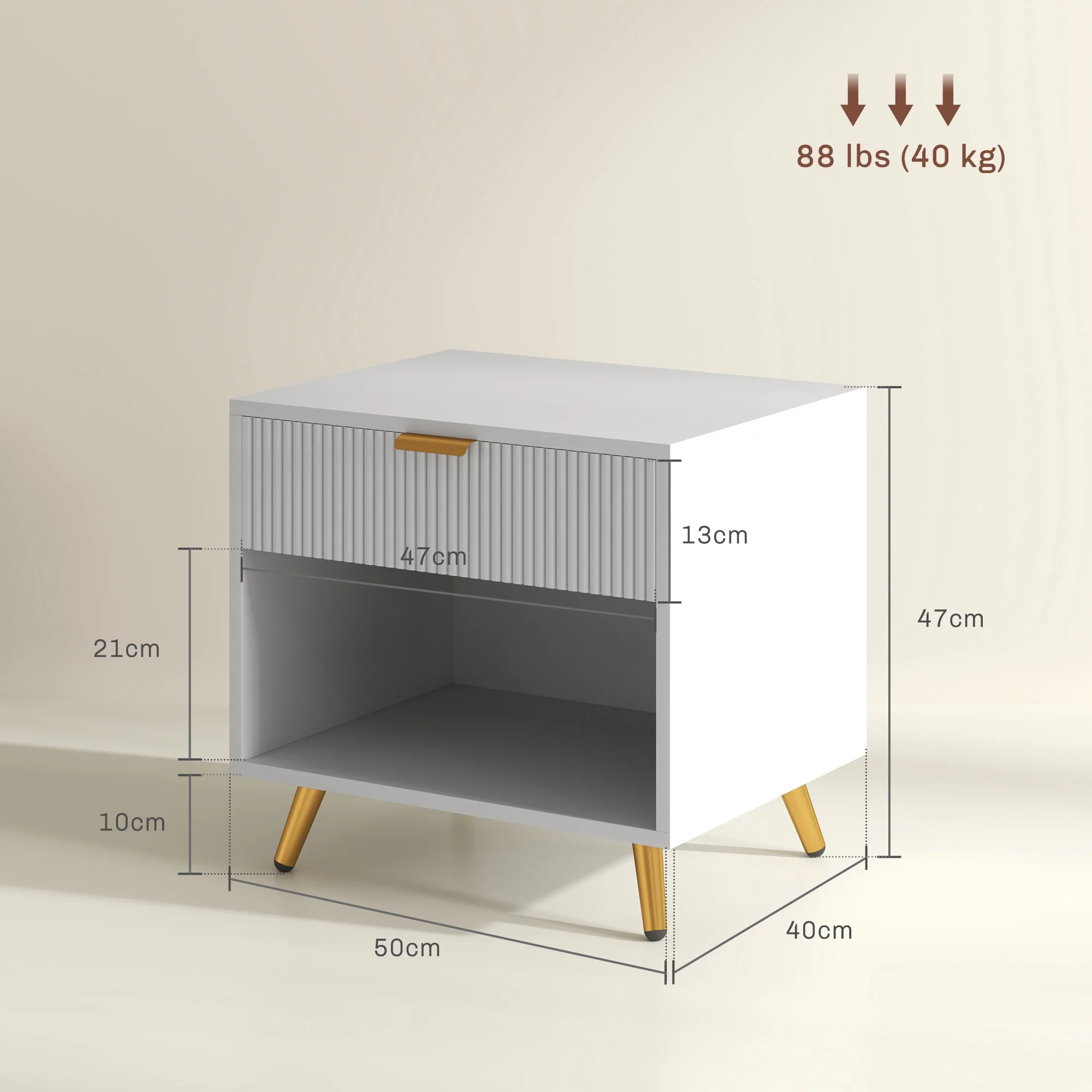 HOMCOM Small Table With Drawer, Open Compartment And Handle - Image 14