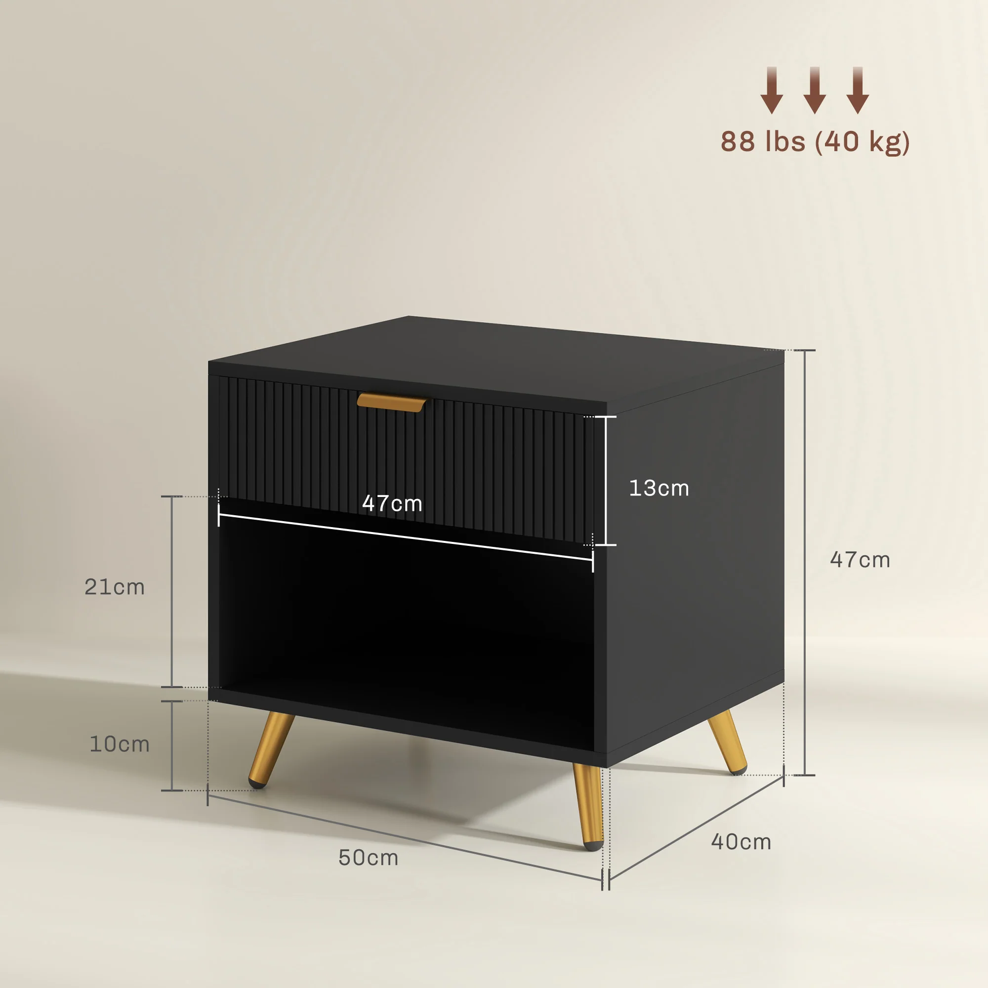 HOMCOM Small Table With Drawer, Open Compartment And Handle - Image 5