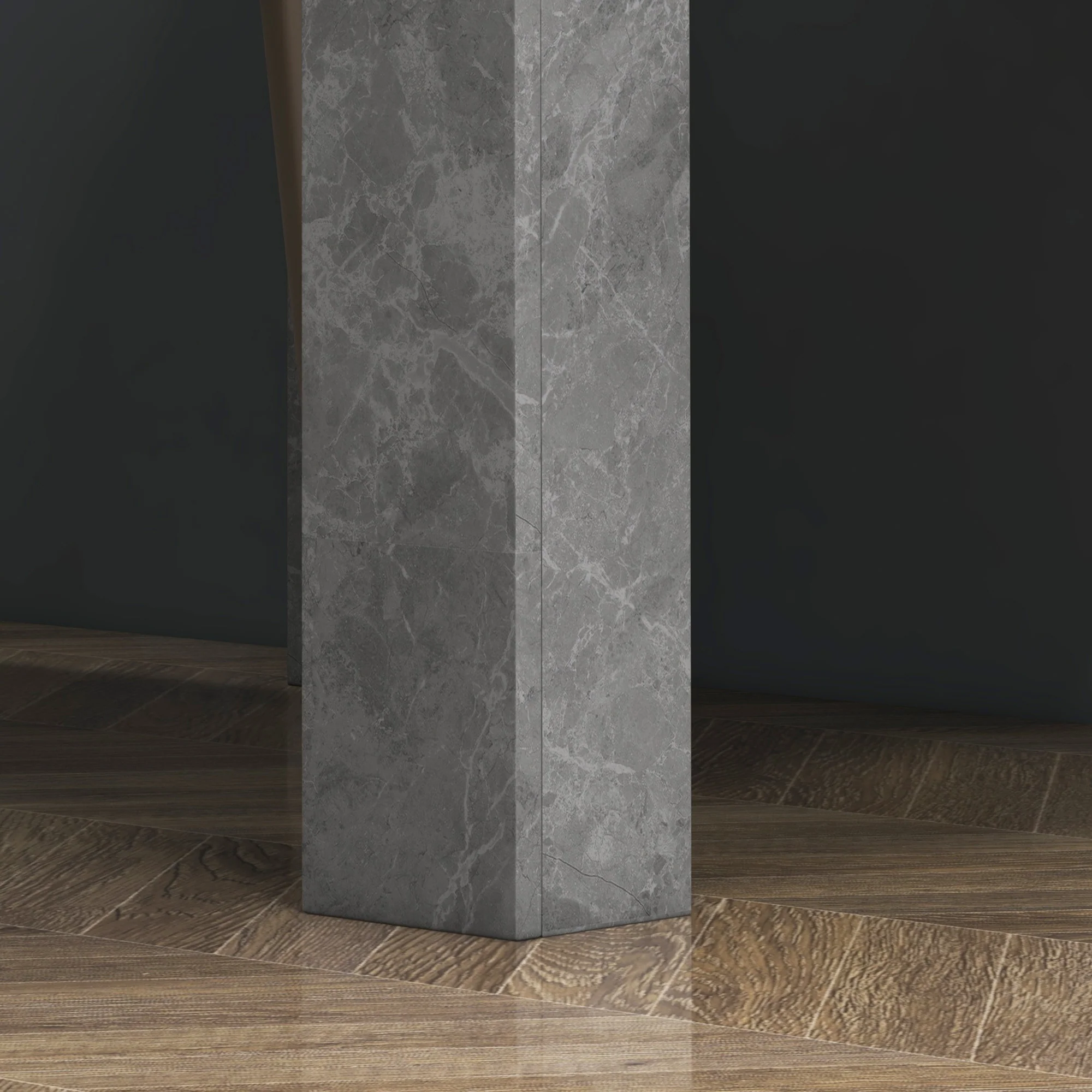 HOMCOM Square Dining Table with Faux Cement Effect for Living Room, Dining Room - Image 7