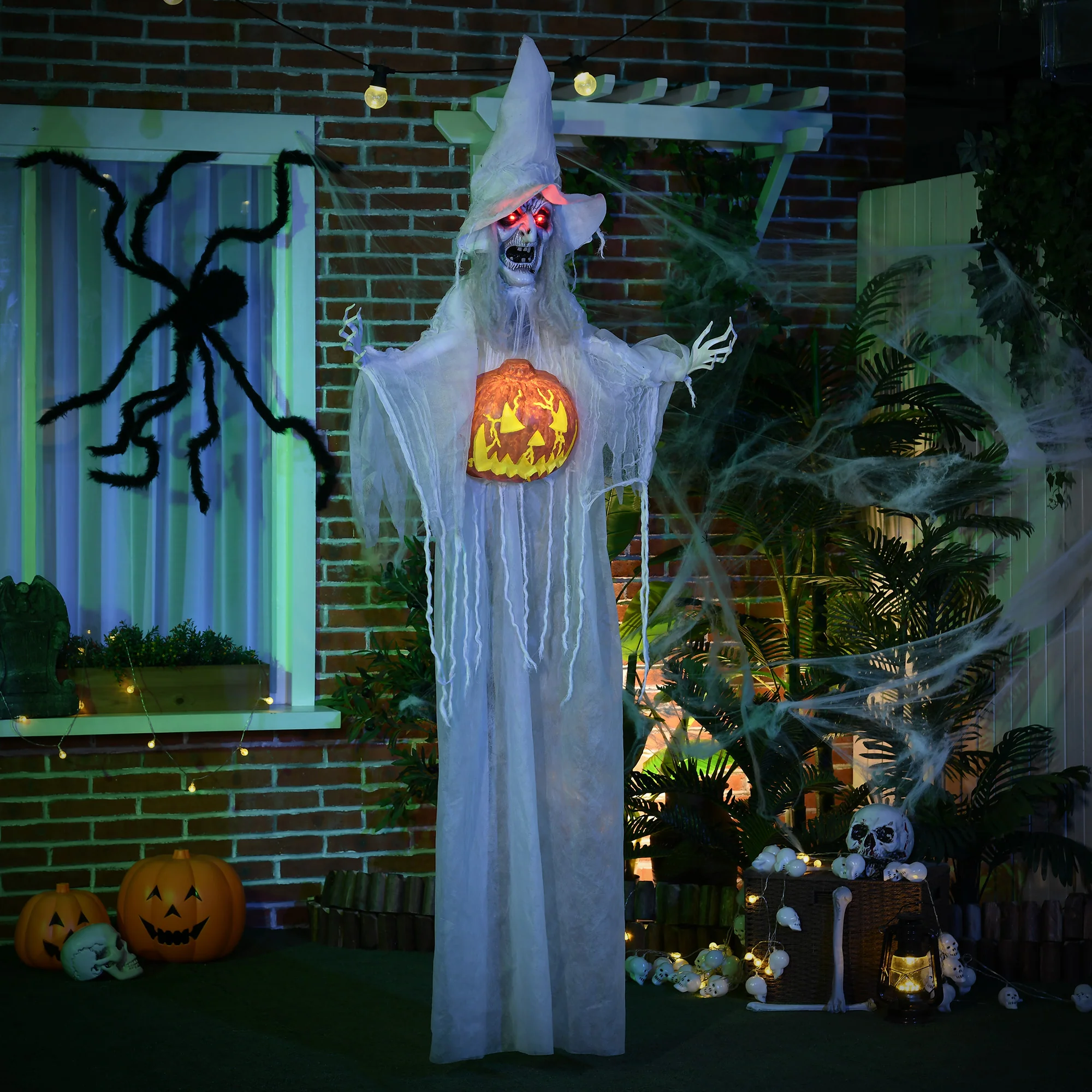 HOMCOM Standing Witch Prop Life Size with Sound and Motion Activated - Image 2