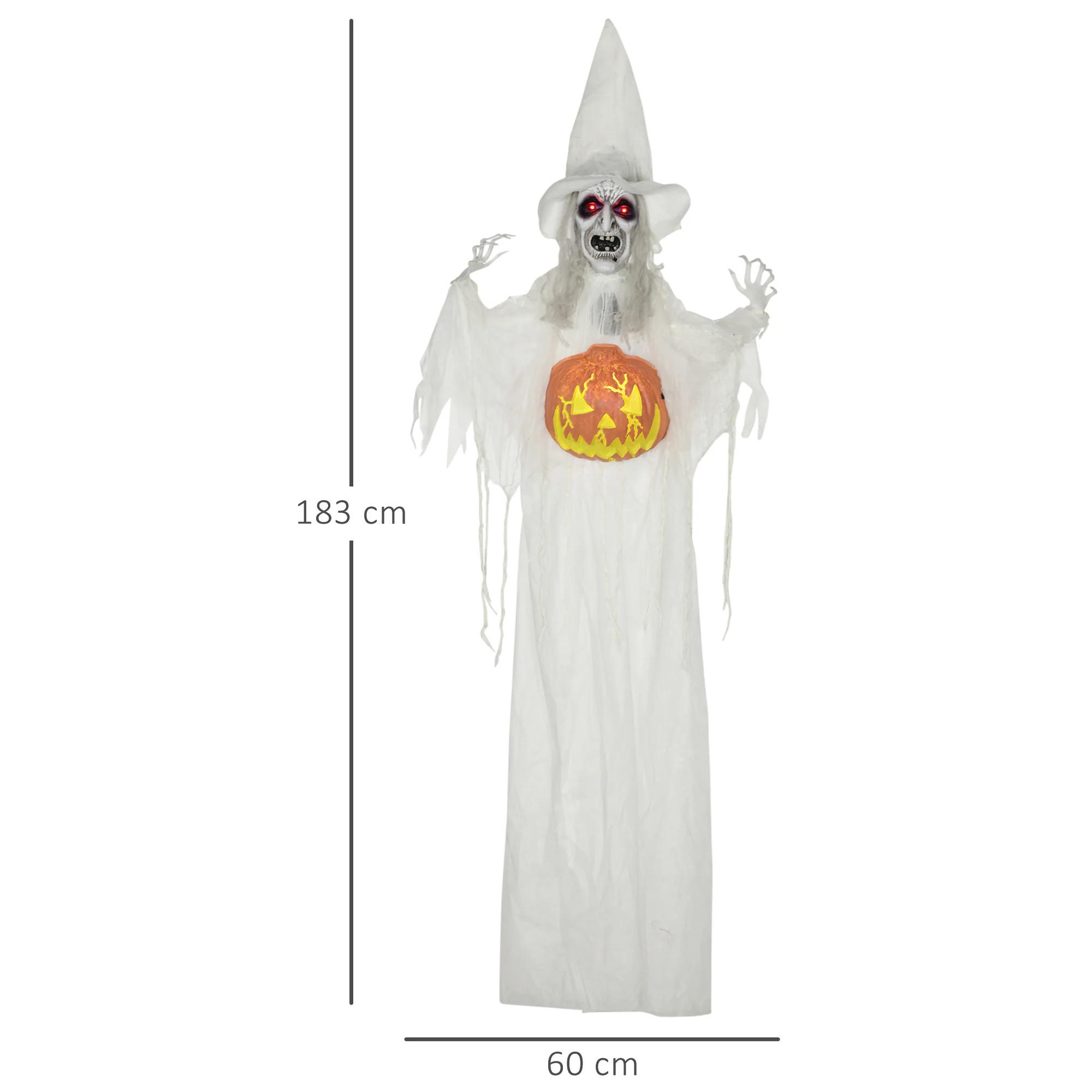 HOMCOM Standing Witch Prop Life Size with Sound and Motion Activated - Image 3