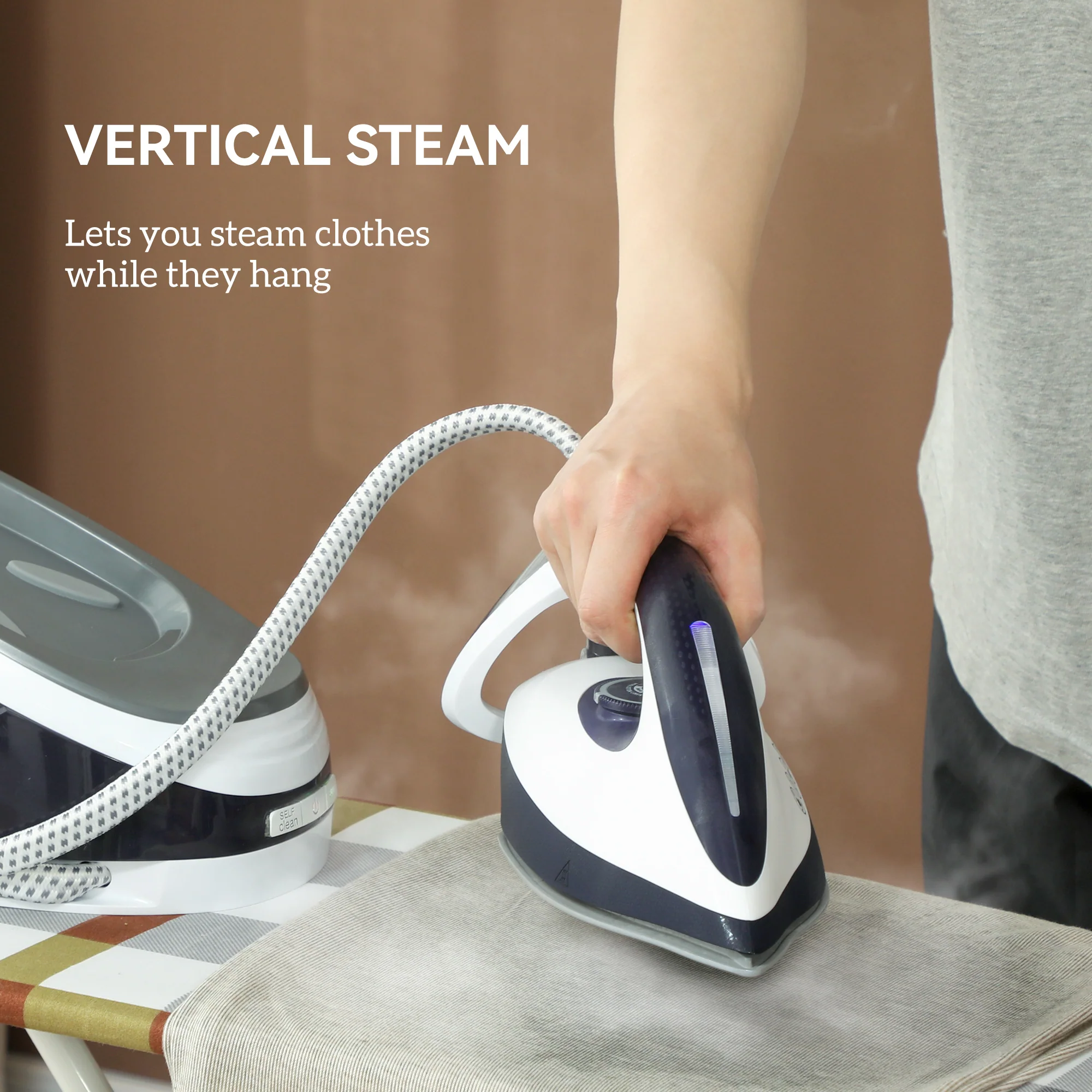 HOMCOM Steam Generator Iron, Large Water Tank, Smart ECO Mode, Self-Cleaning - Image 7