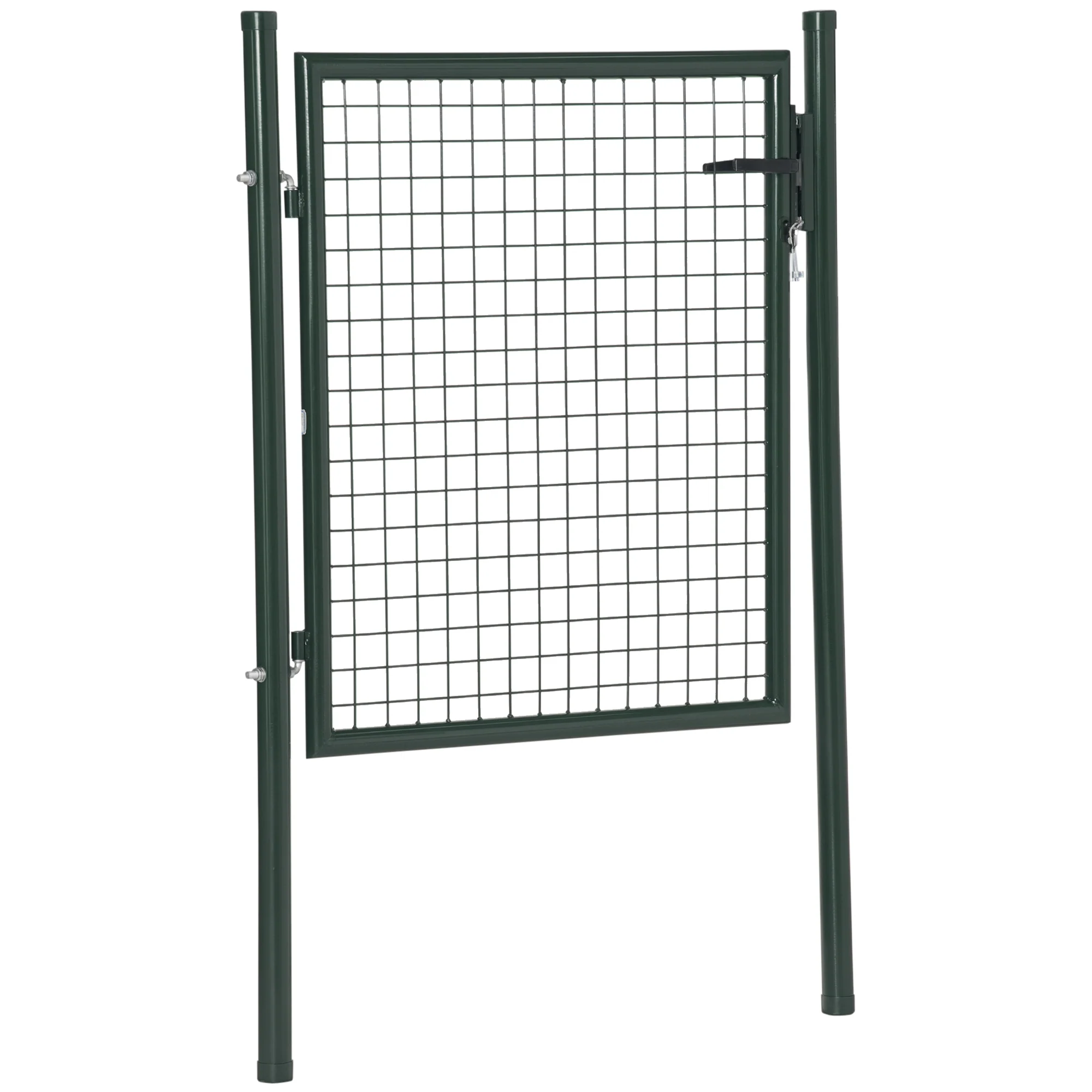 HOMCOM Steel Garden Gate Security Barrier Mesh Fence W/ Lock, 97cm X 150 Cm