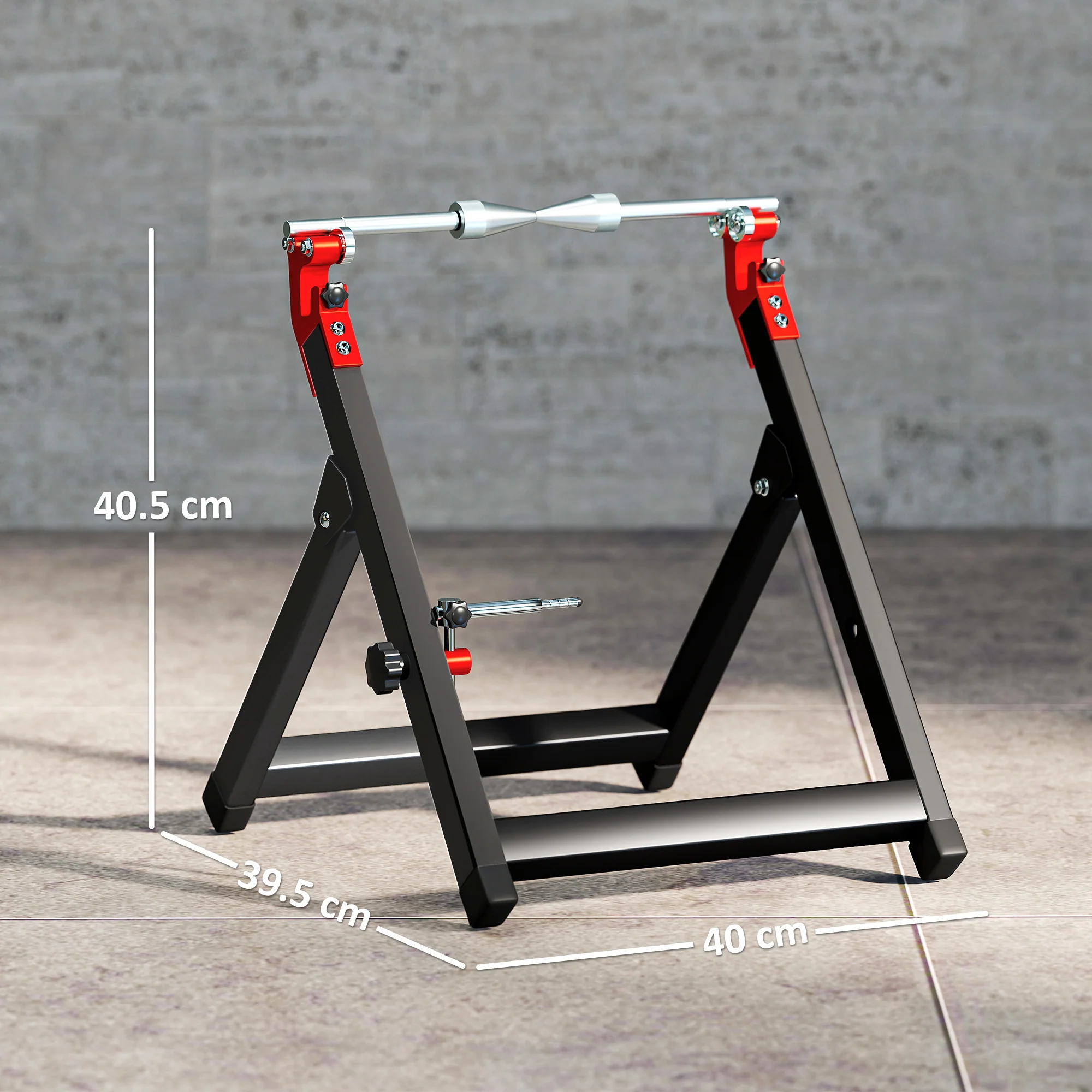 HOMCOM Steel Motorcycle Wheel Balancer Truing Stand with Spoke Wrench, Black - Image 5