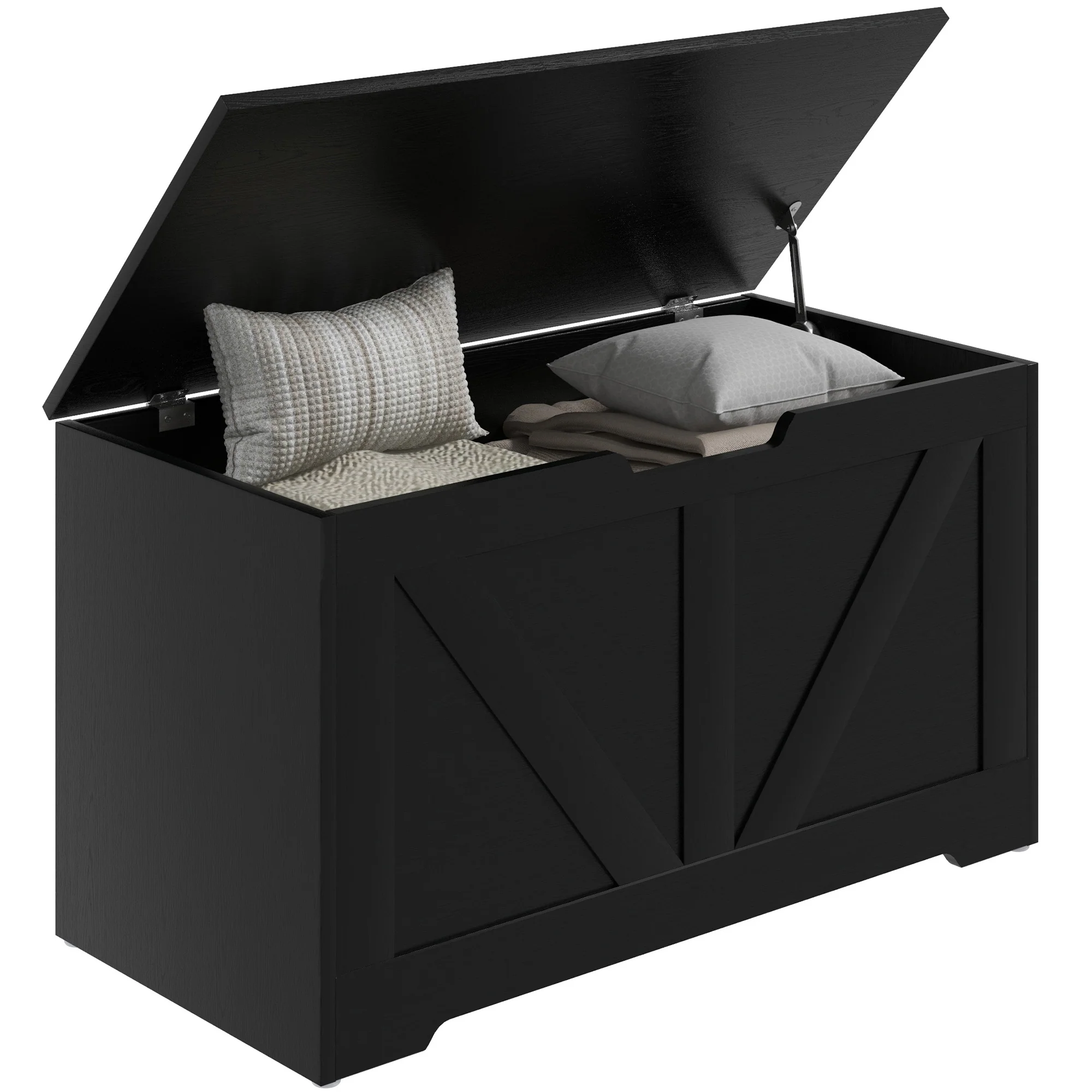 HOMCOM Storage Trunk For Living Room, With Safety Hinges 80cm