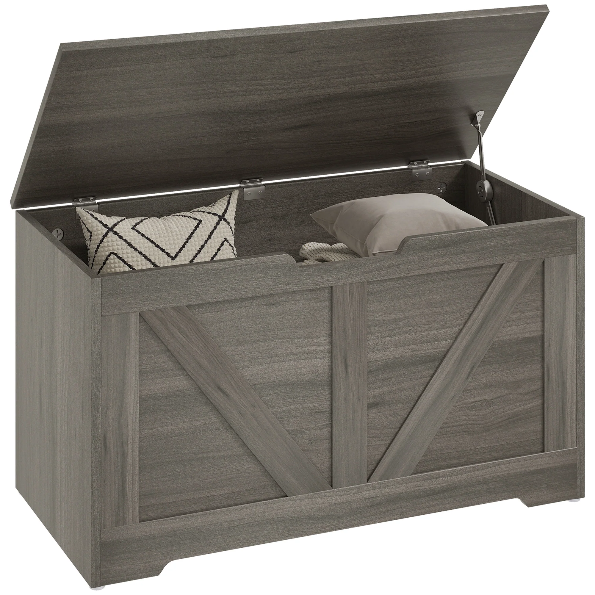 HOMCOM Storage Trunk For Living Room, With Safety Hinges 80cm - Image 10
