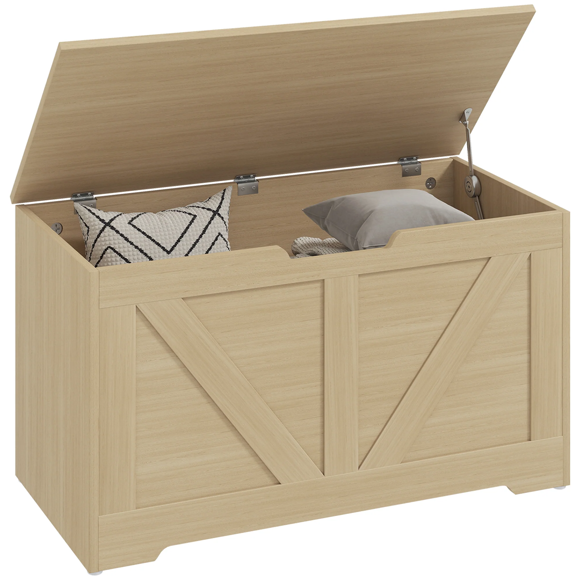 HOMCOM Storage Trunk For Living Room, With Safety Hinges 80cm - Image 19