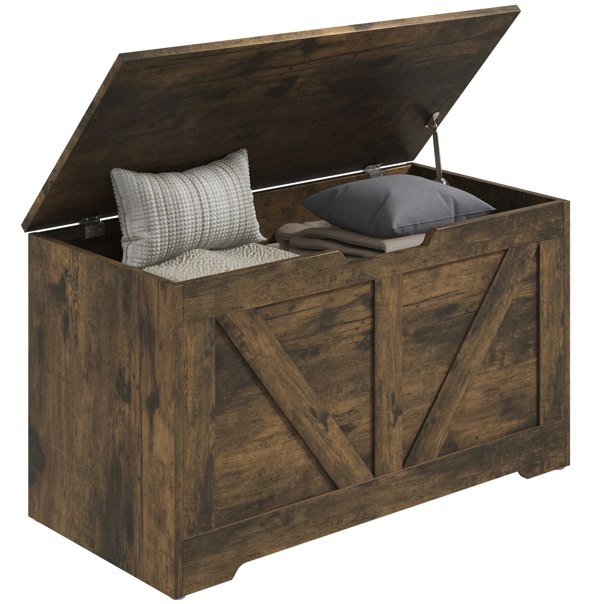 HOMCOM Storage Trunk For Living Room, With Safety Hinges 80cm - Image 28