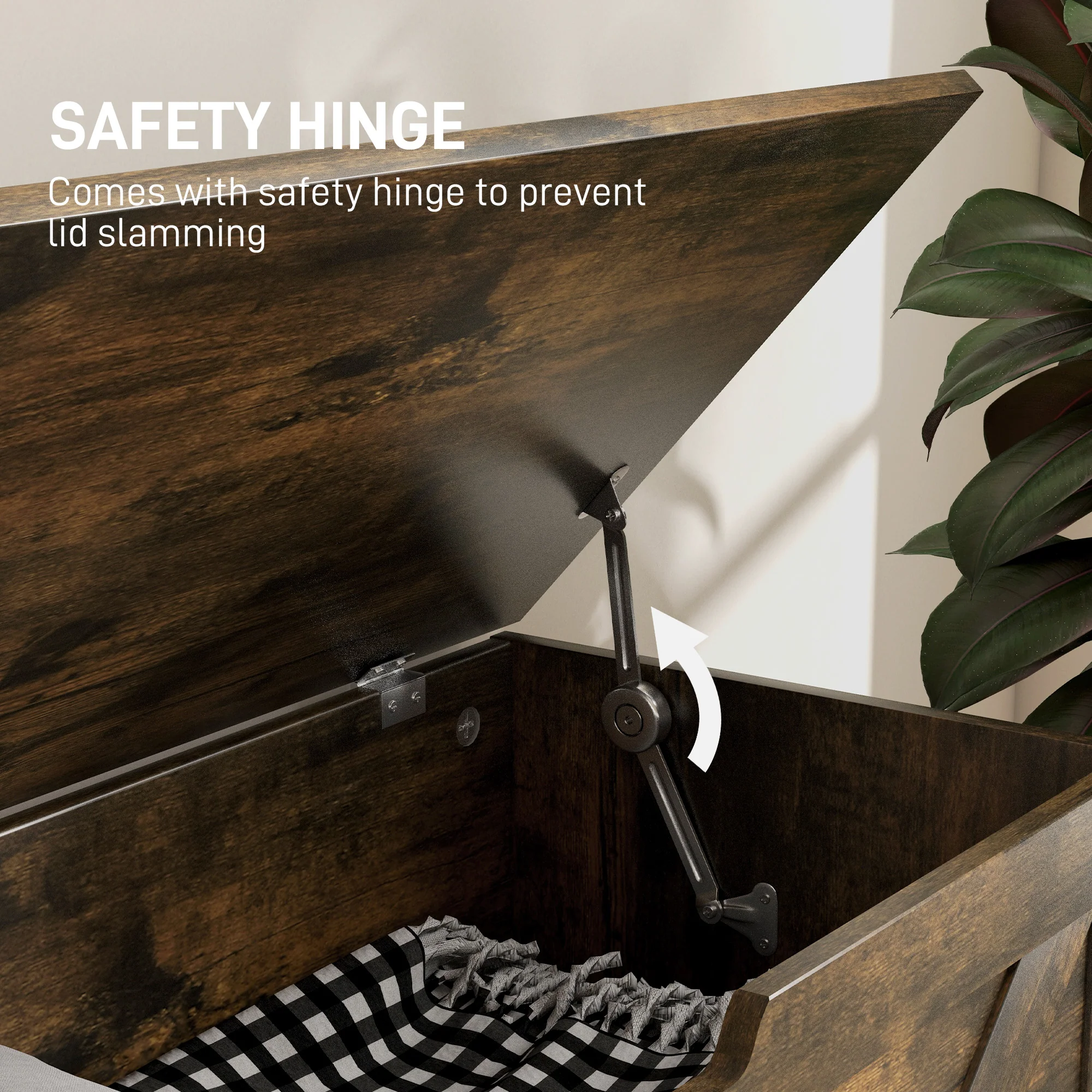 HOMCOM Storage Trunk For Living Room, With Safety Hinges 80cm - Image 31