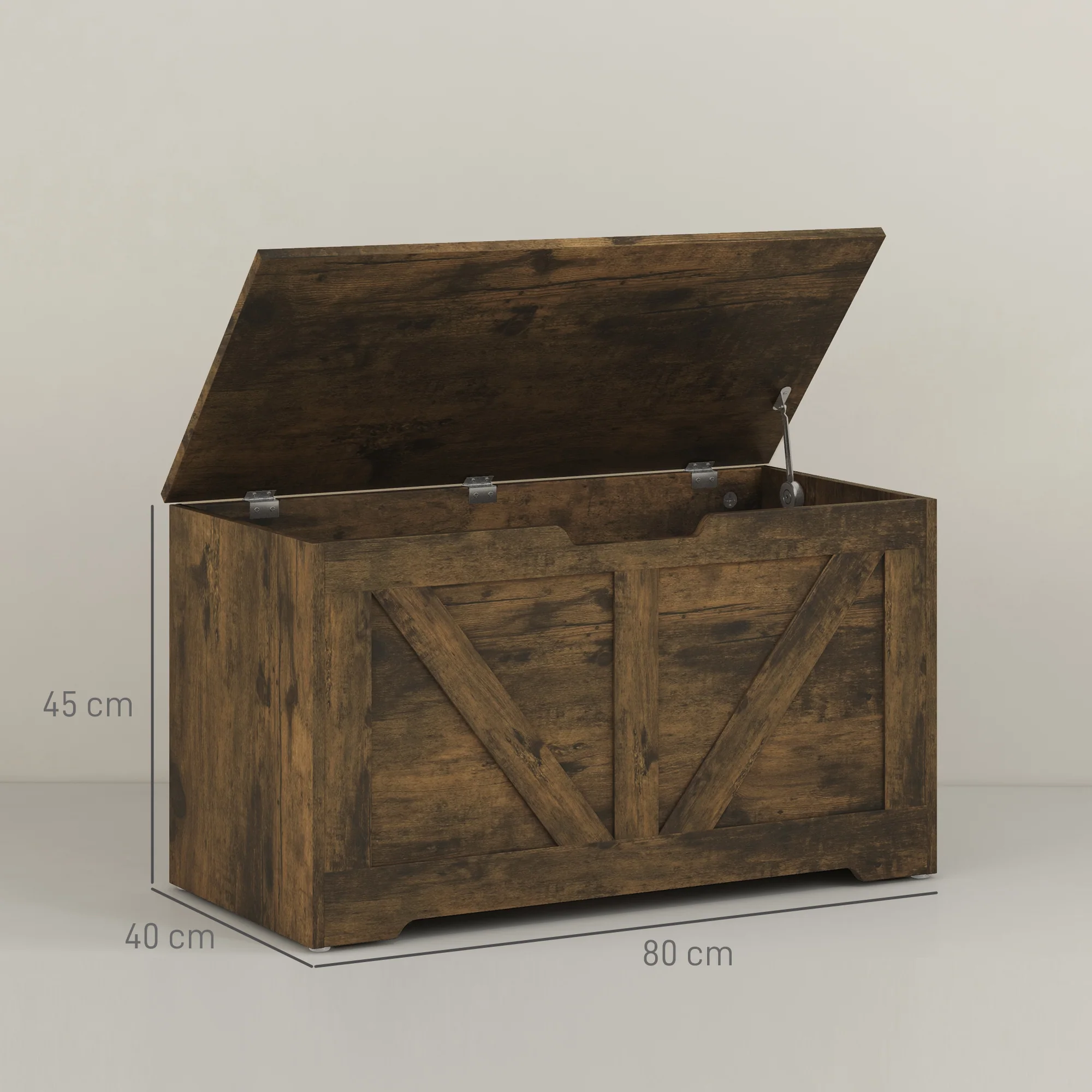 HOMCOM Storage Trunk For Living Room, With Safety Hinges 80cm - Image 32