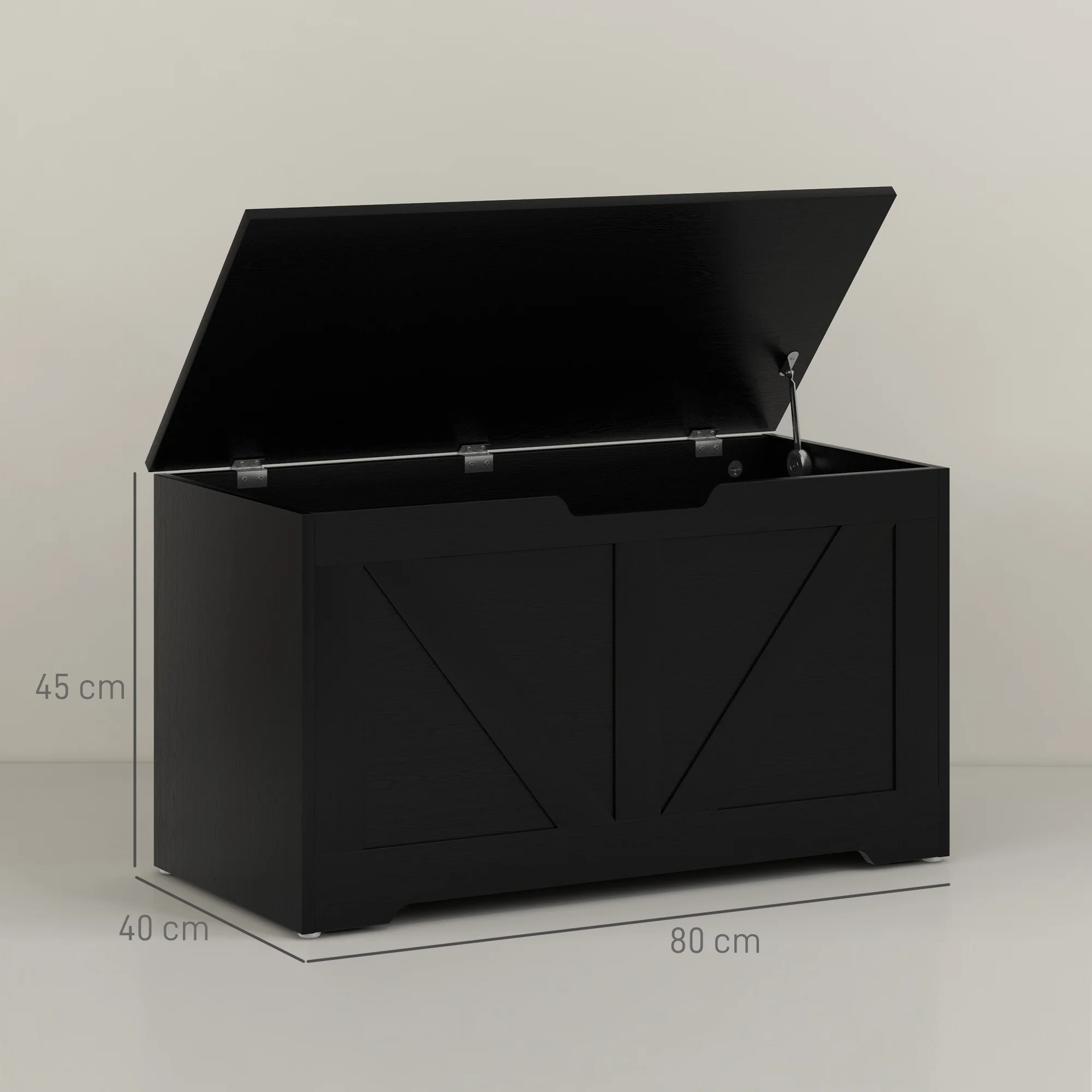 HOMCOM Storage Trunk For Living Room, With Safety Hinges 80cm - Image 5