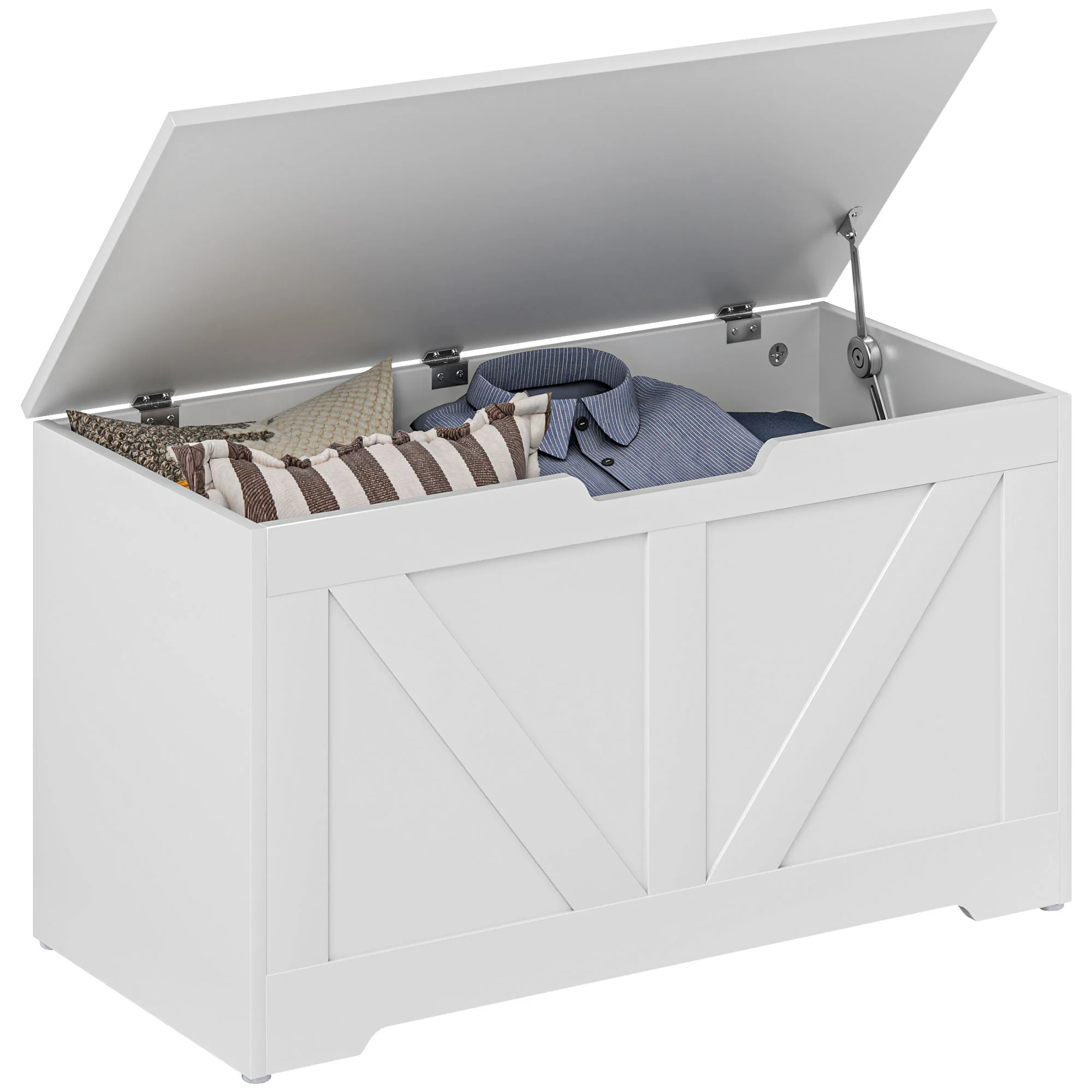 HOMCOM Storage Trunk for Living Room, with Safety Hinges, 80cm - Image 10