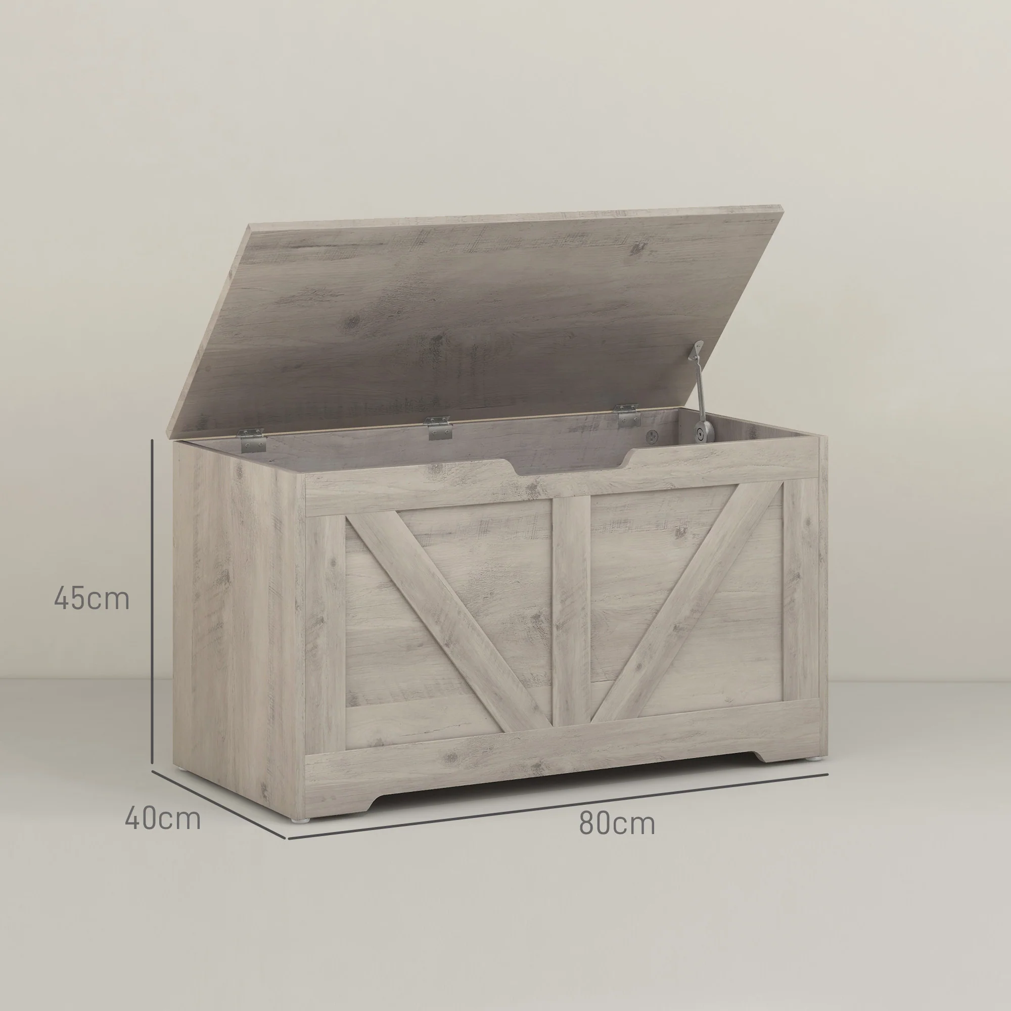 HOMCOM Storage Trunk for Living Room, with Safety Hinges, 80cm - Image 5
