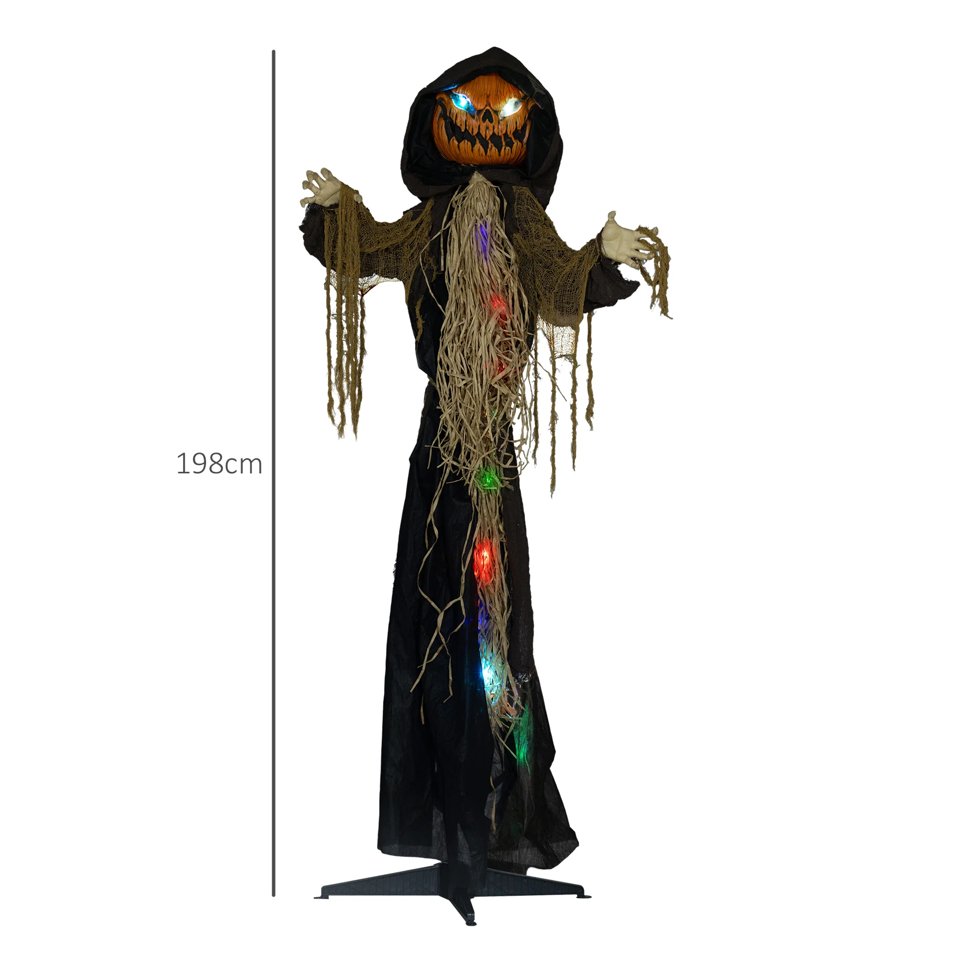 HOMCOM Straw Pumpkin Halloween Prop for Indoor Outdoor Decoration - Image 3