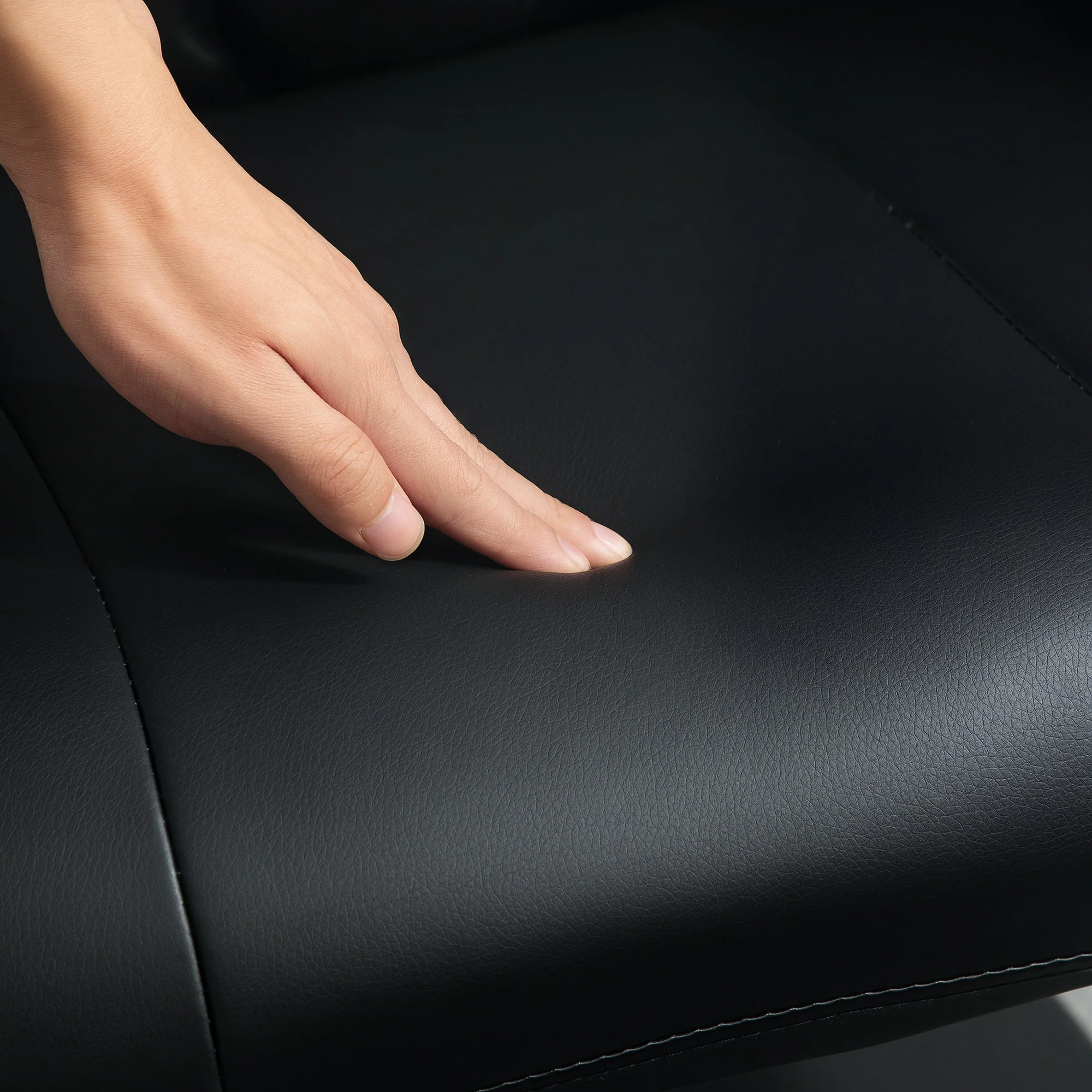HOMCOM Swivel Recliner Chair with Footstool and Adjustable Back, Black - Image 8
