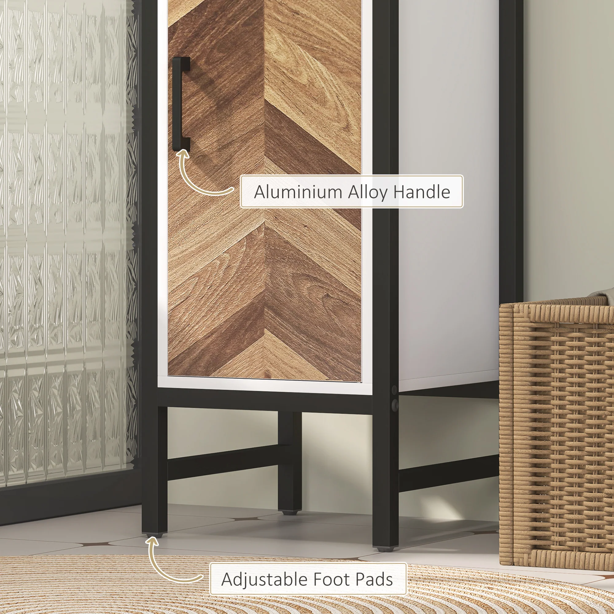 HOMCOM Tall Bathroom Storage Cabinet With 3 Shelves, 30 X 30 X 170 Cm, White - Image 8