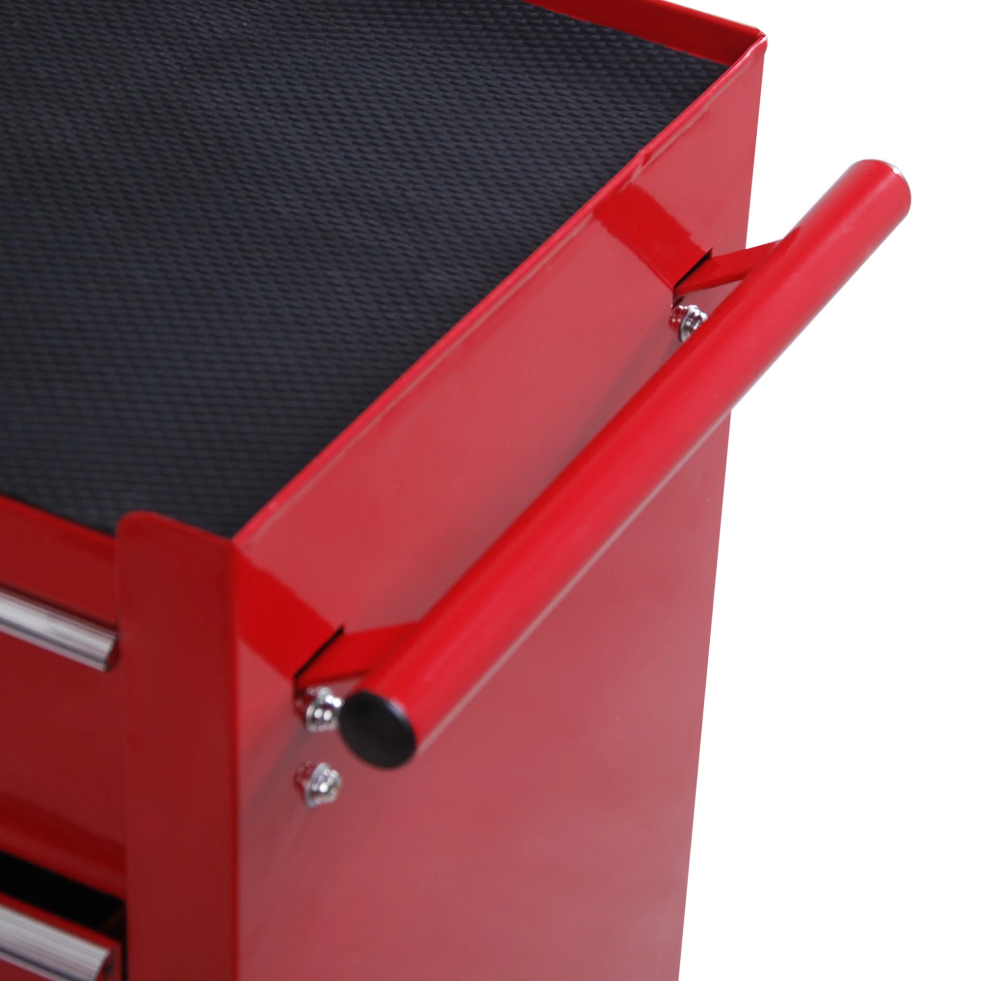 HOMCOM Tool Trolley with 5 Drawers Steel Tool Chest on Wheels with Handle Red - Image 7