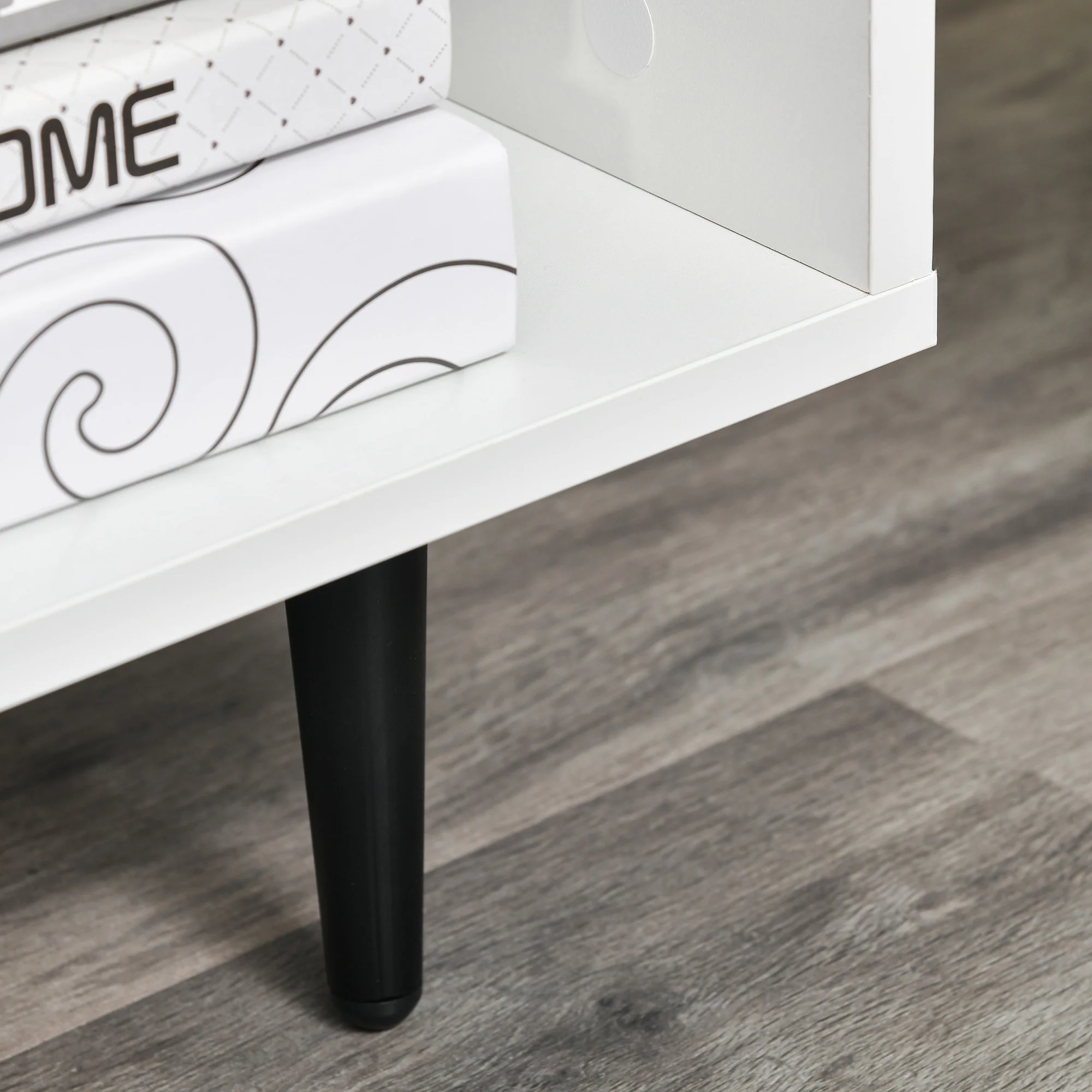 HOMCOM TV Stand Cabinet with Shelves and Cable Hole for Living Room, White - Image 8