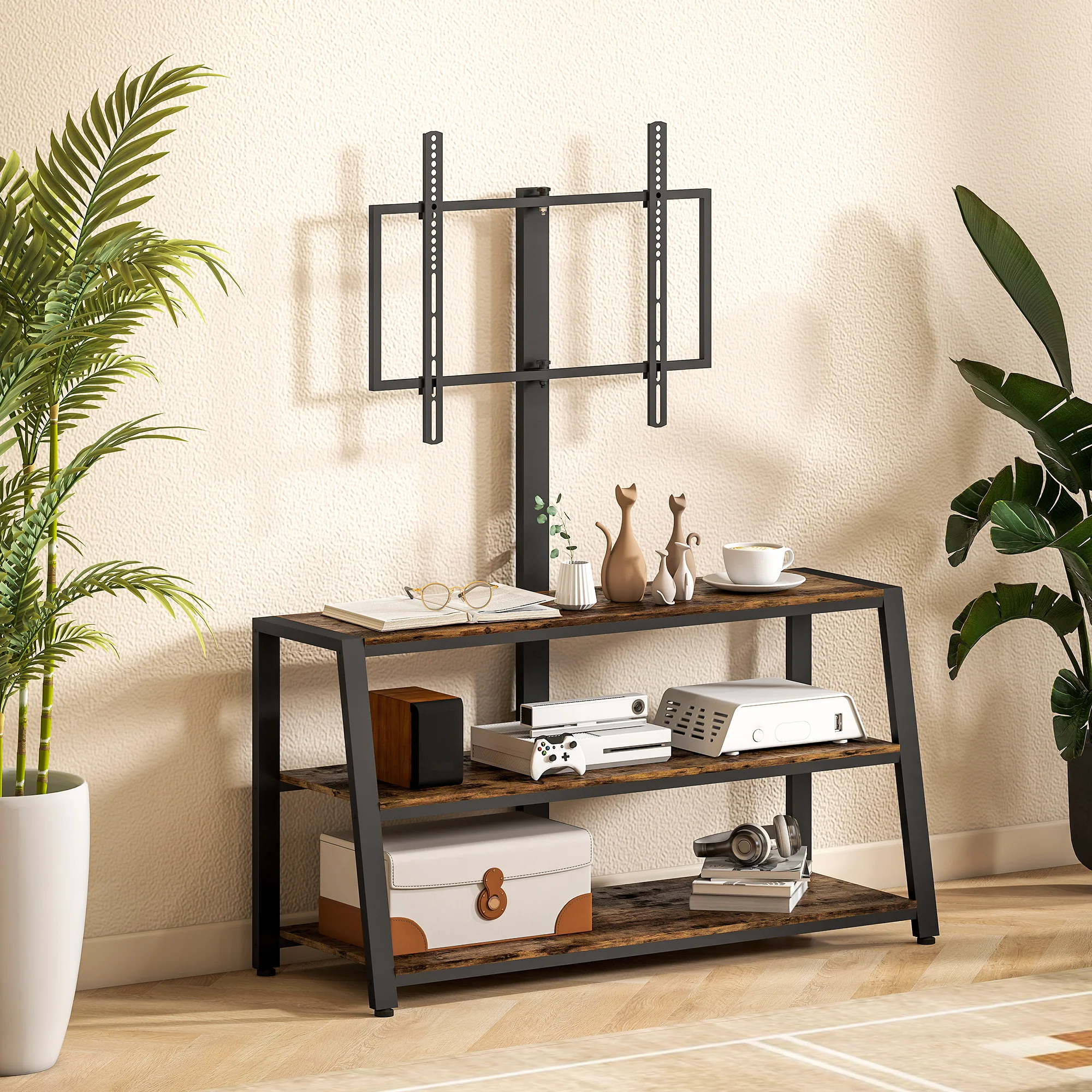 HOMCOM TV Stand Cabinet with Swivel Bracket for 32 - 65 Inch TVs - Image 9