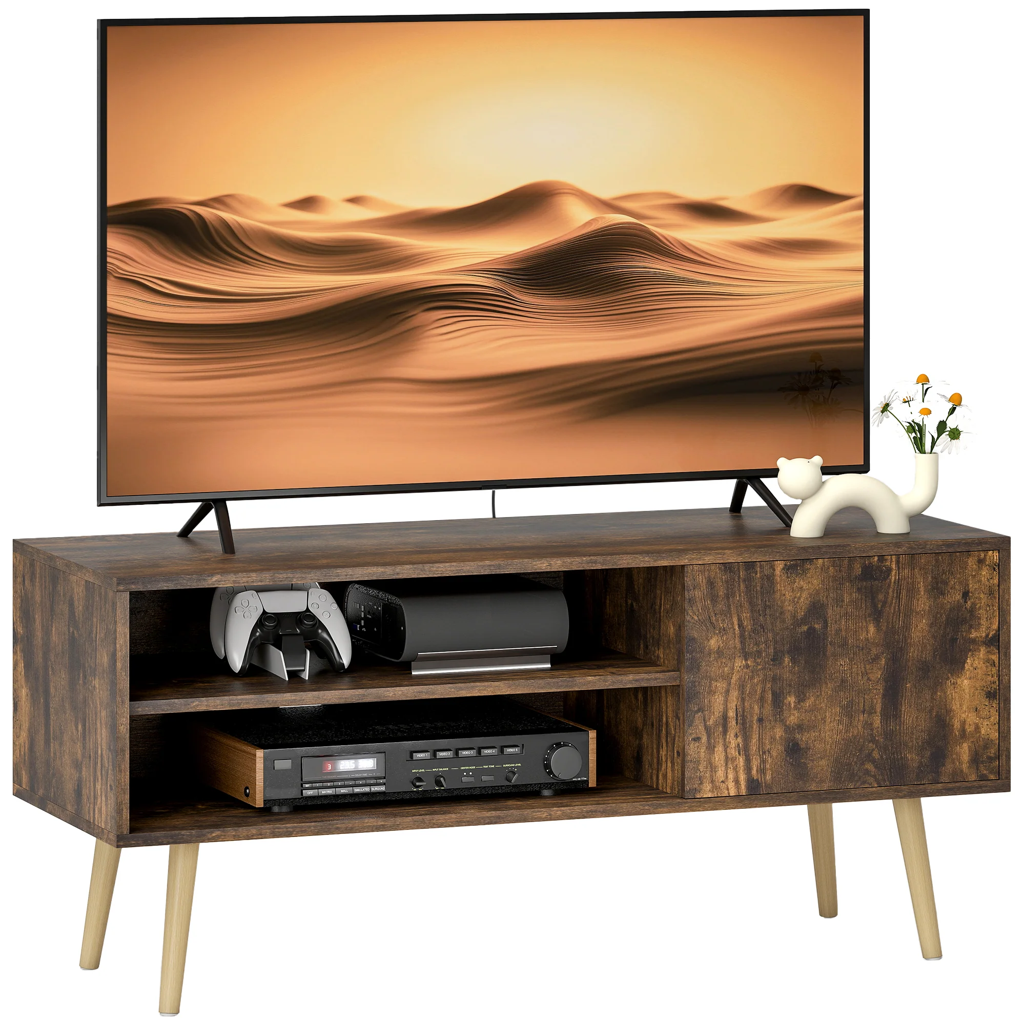 HOMCOM TV Unit Cabinet for TVs up to 55Inches with Cupboard Shelves - Image 10