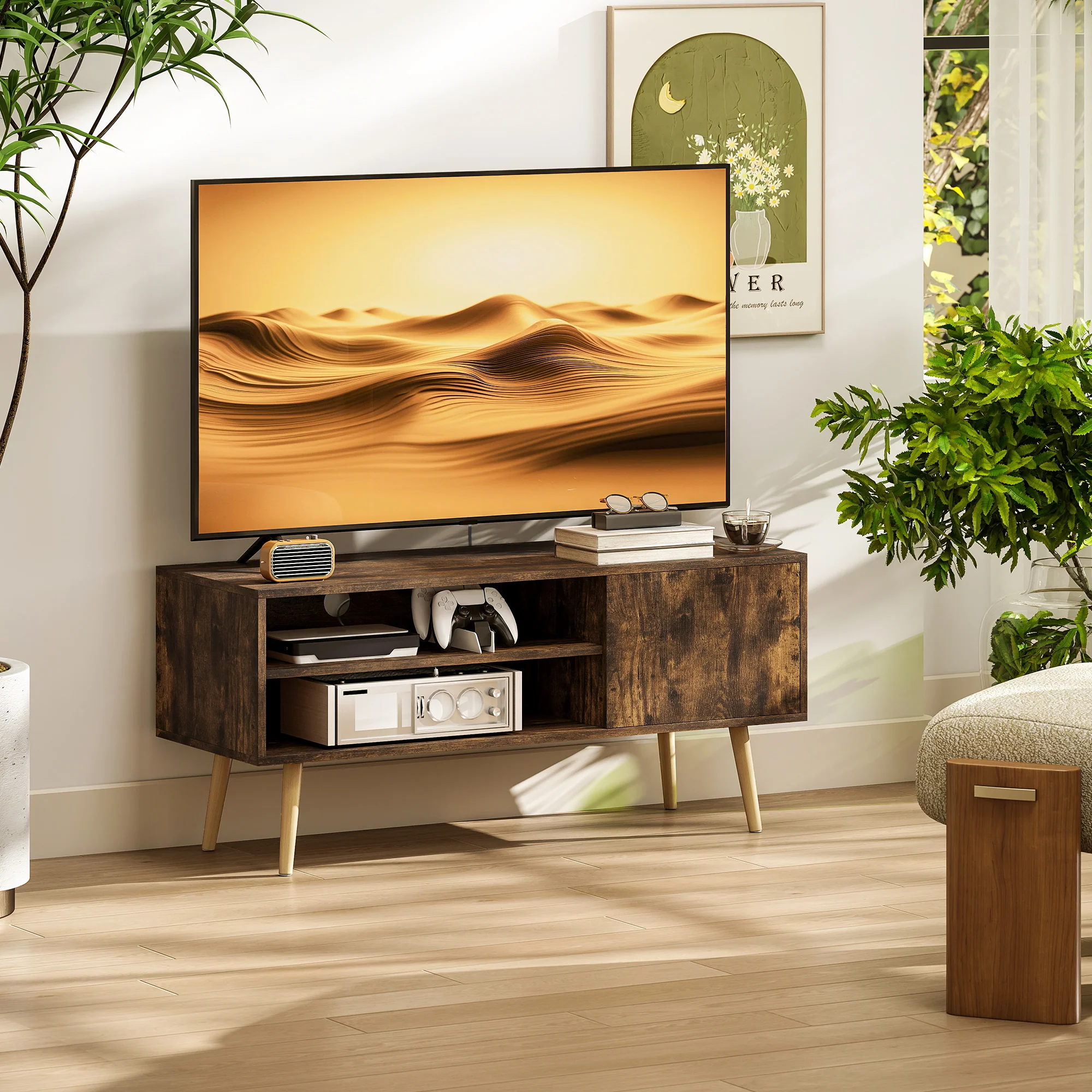 HOMCOM TV Unit Cabinet for TVs up to 55Inches with Cupboard Shelves - Image 11