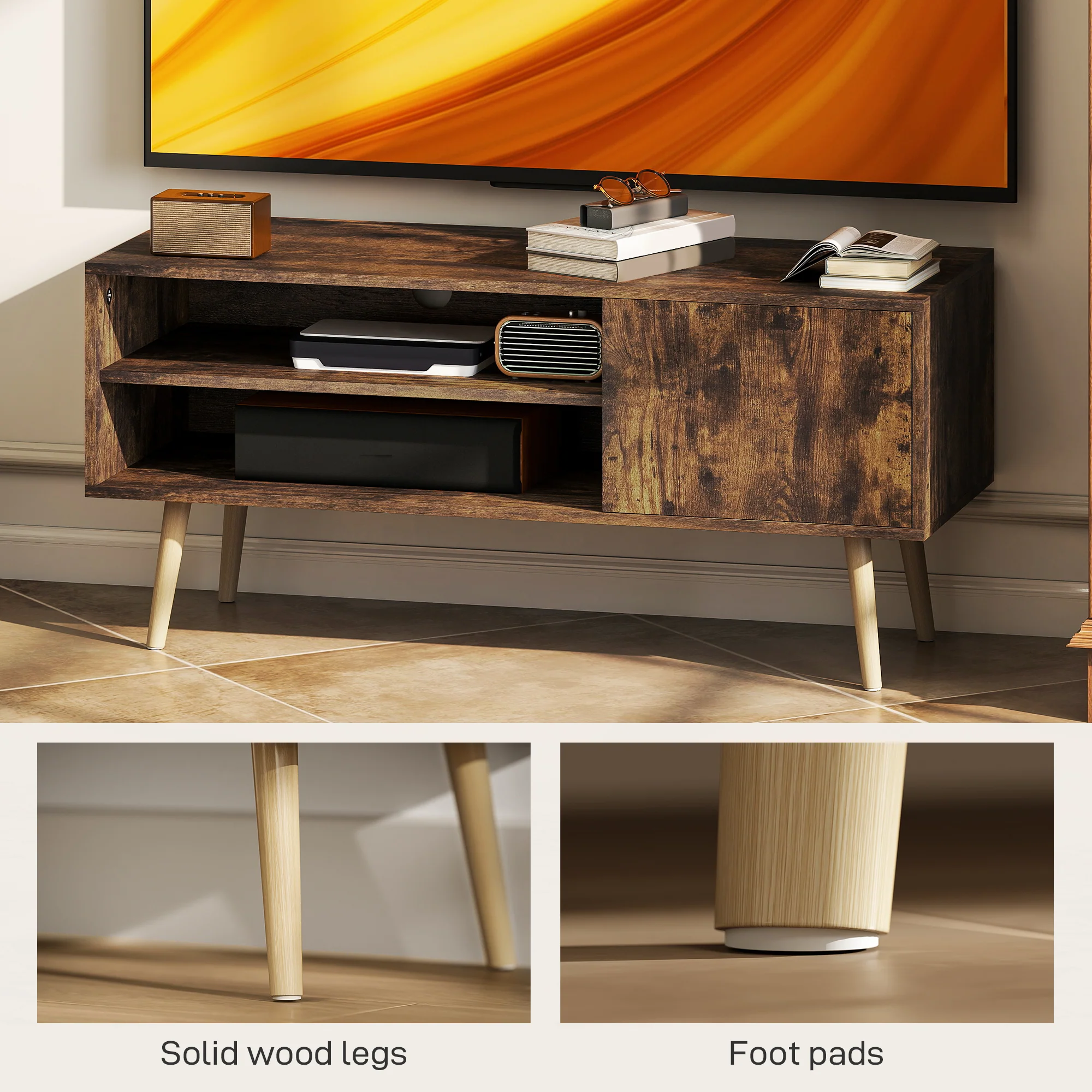 HOMCOM TV Unit Cabinet for TVs up to 55Inches with Cupboard Shelves - Image 15