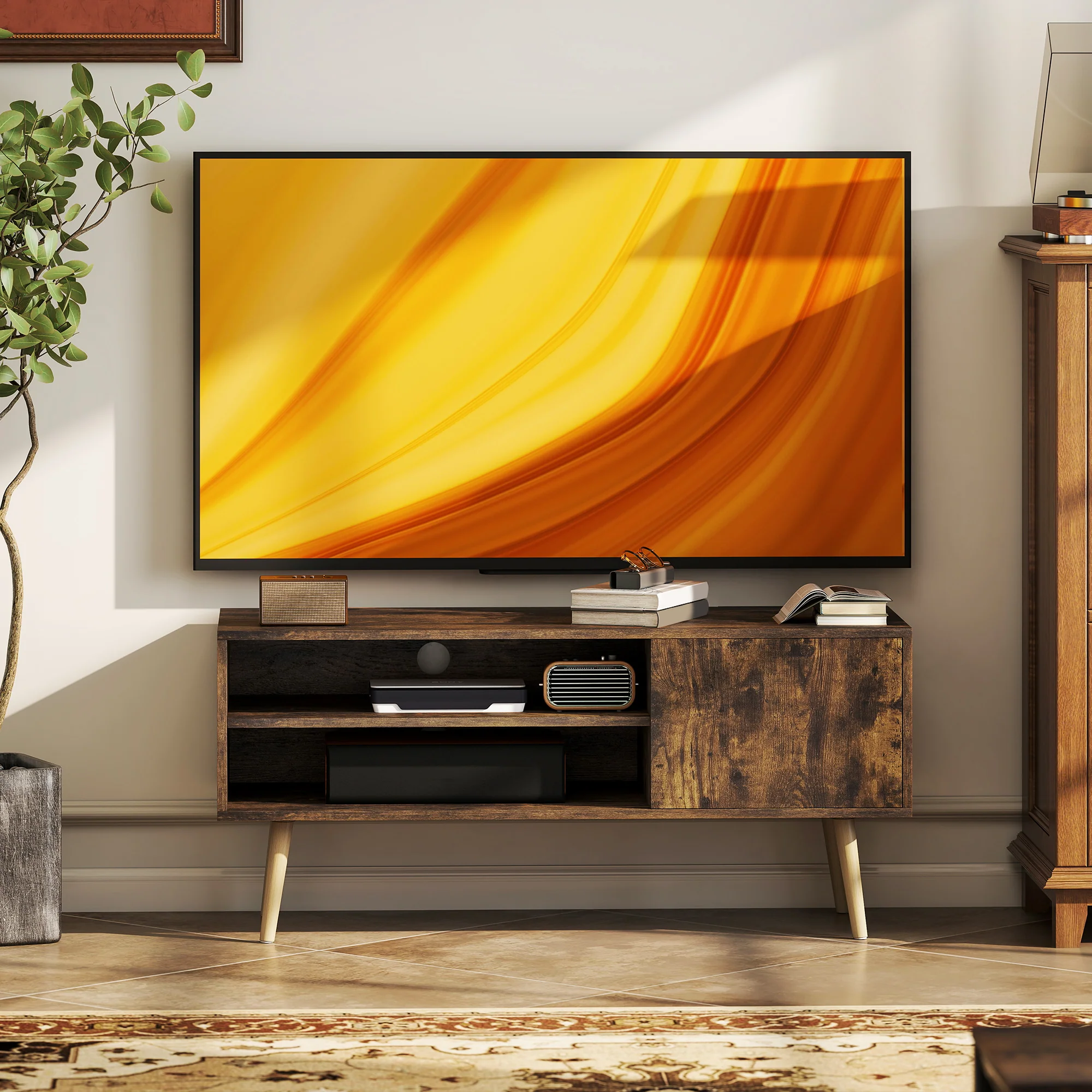 HOMCOM TV Unit Cabinet for TVs up to 55Inches with Cupboard Shelves - Image 16