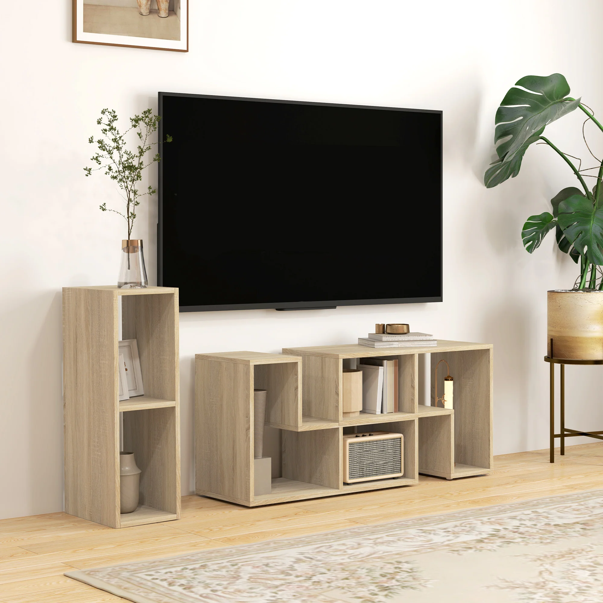 HOMCOM TV Unit for TVs up to 75 Inches, Free Combination TV Stand - Image 11