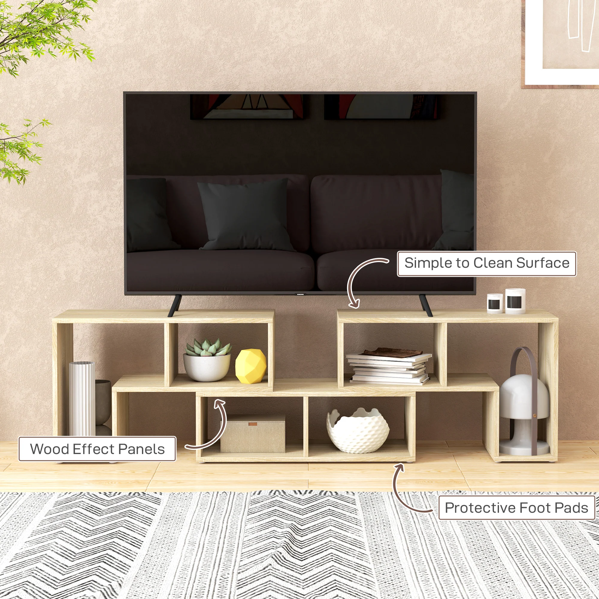 HOMCOM TV Unit for TVs up to 75 Inches, Free Combination TV Stand - Image 16