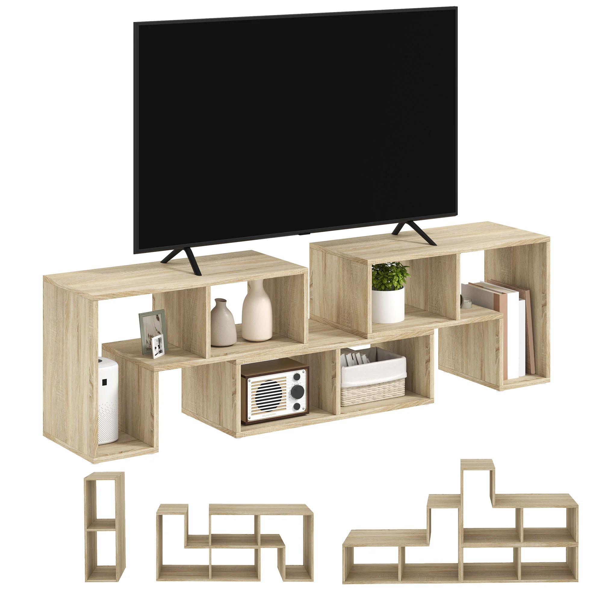 HOMCOM TV Unit for TVs up to 75 Inches, Free Combination TV Stand - Image 17
