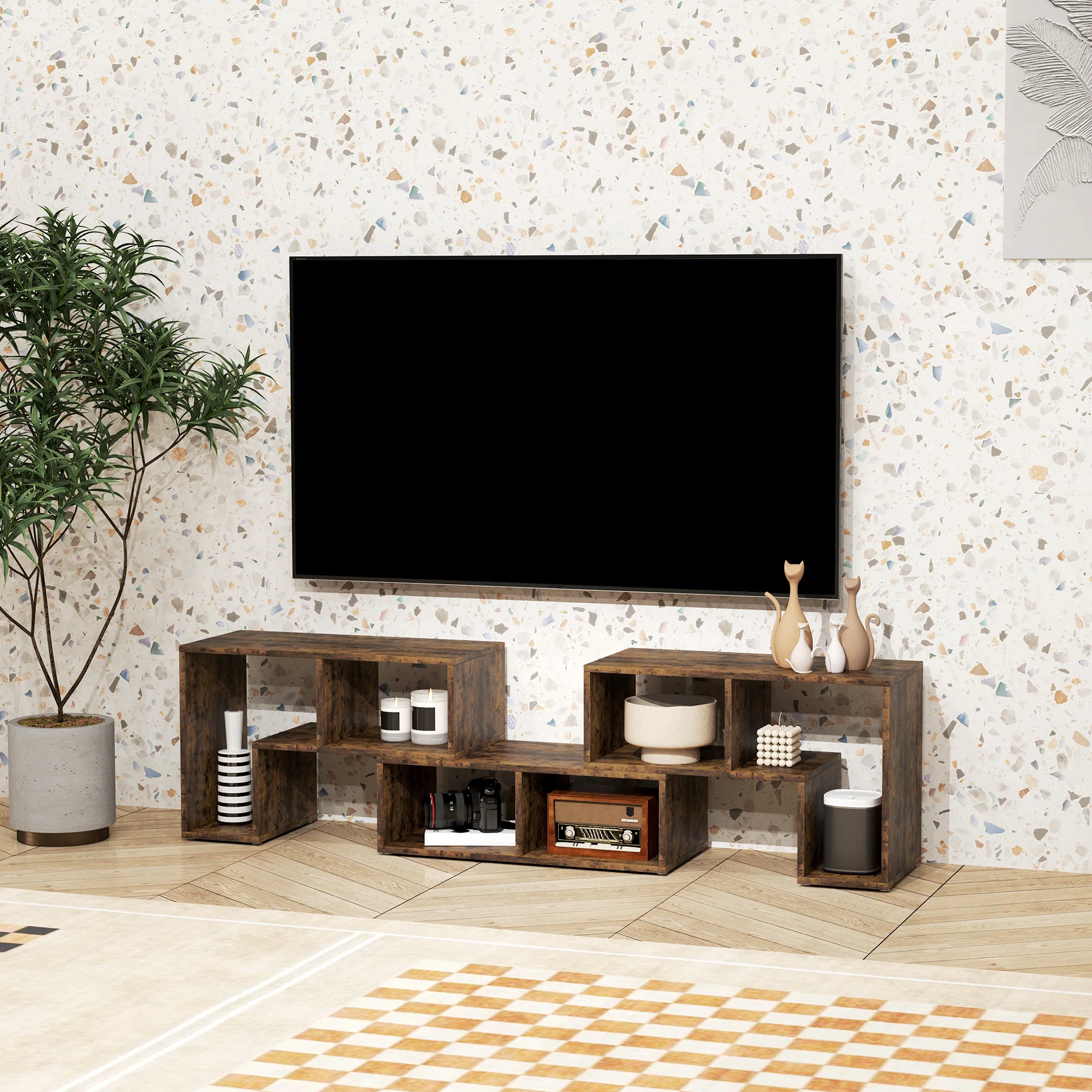 HOMCOM TV Unit for TVs up to 75 Inches, Free Combination TV Stand - Image 24