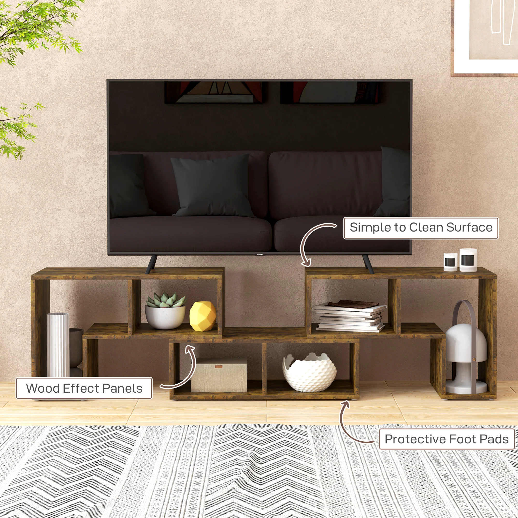 HOMCOM TV Unit for TVs up to 75 Inches, Free Combination TV Stand - Image 25