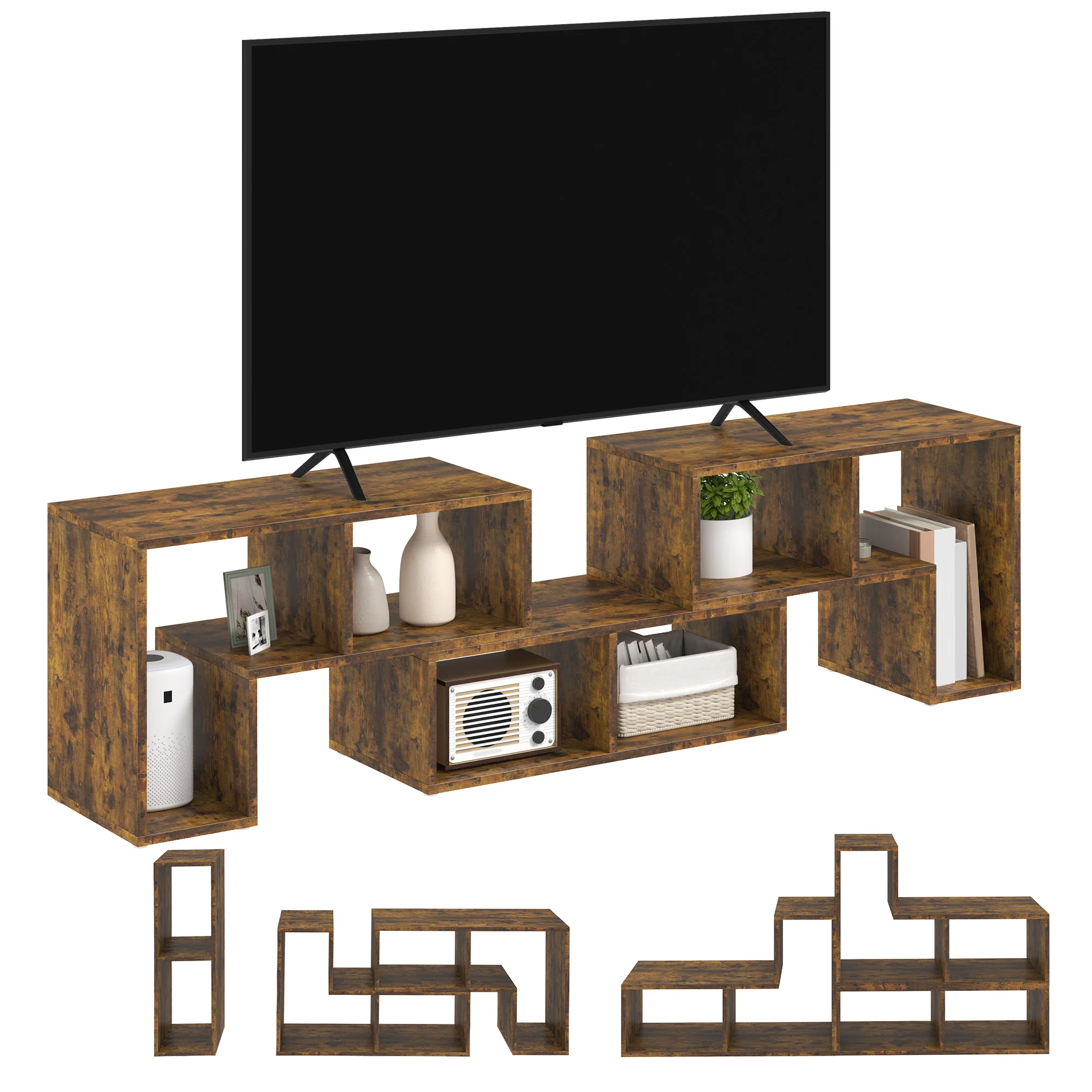 HOMCOM TV Unit for TVs up to 75 Inches, Free Combination TV Stand - Image 26