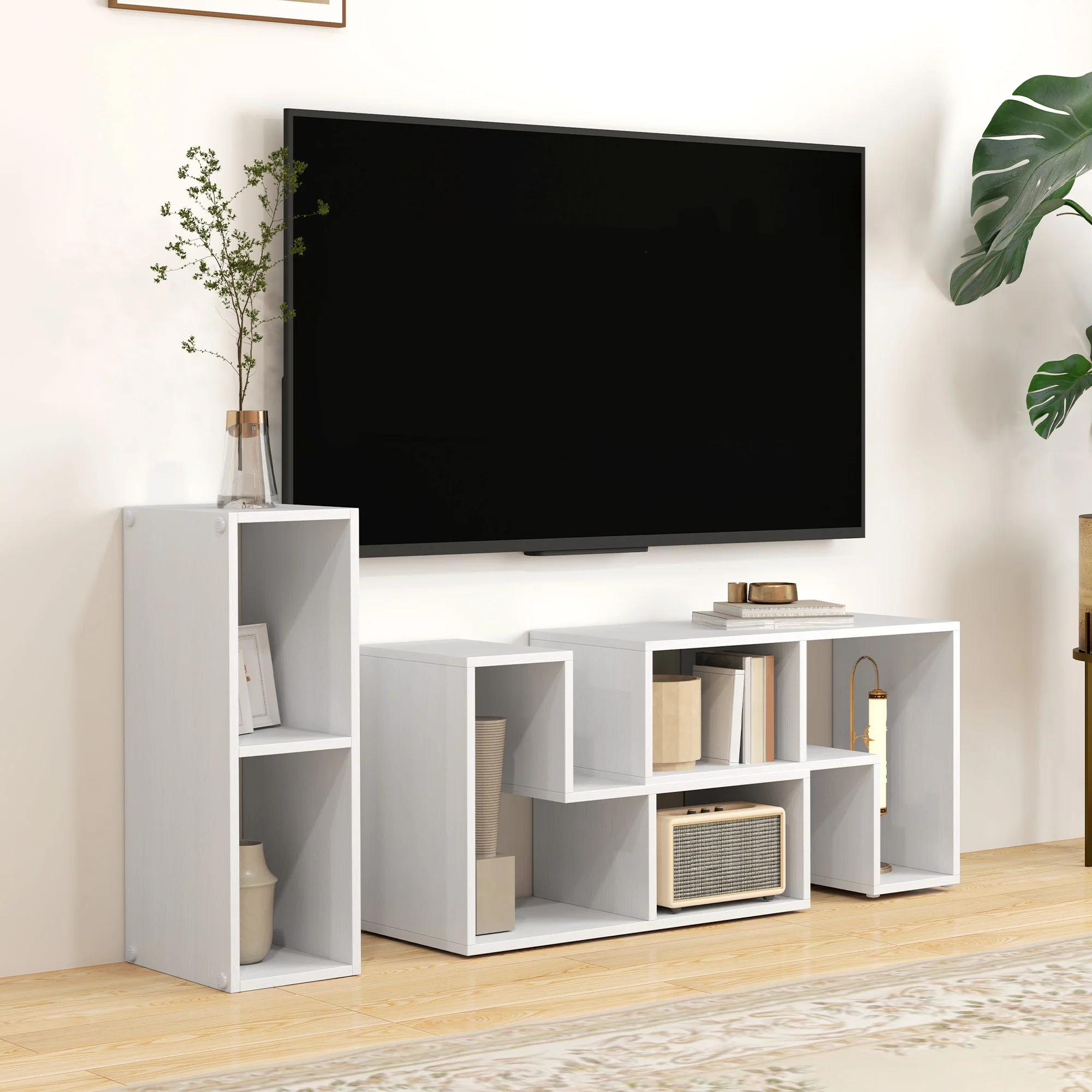 HOMCOM TV Unit for TVs up to 75 Inches, Free Combination TV Stand - Image 29