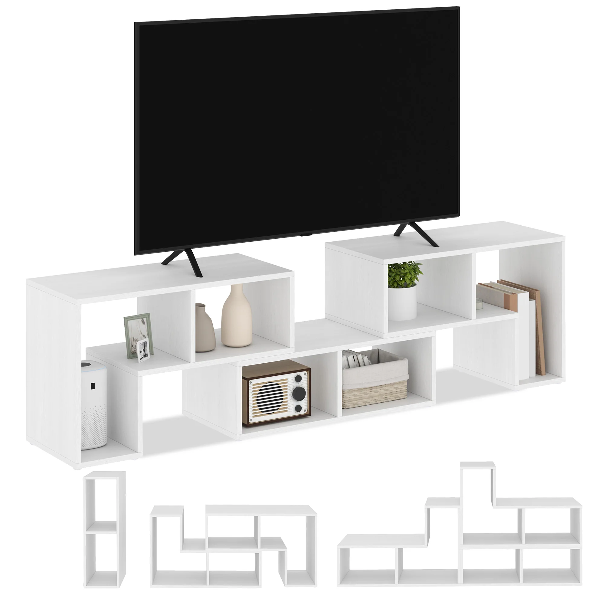 HOMCOM TV Unit for TVs up to 75 Inches, Free Combination TV Stand - Image 35