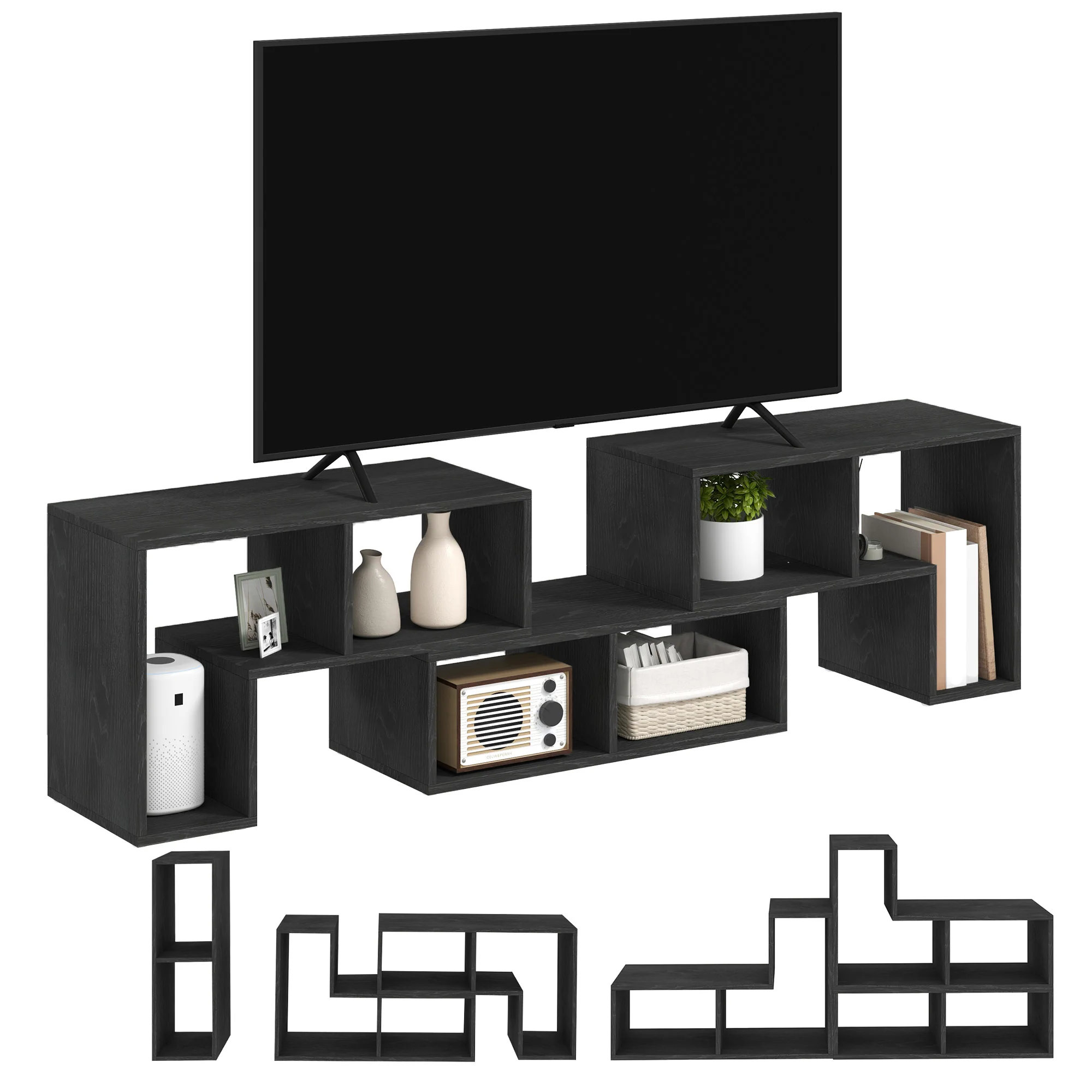 HOMCOM TV Unit for TVs up to 75 Inches, Free Combination TV Stand - Image 8