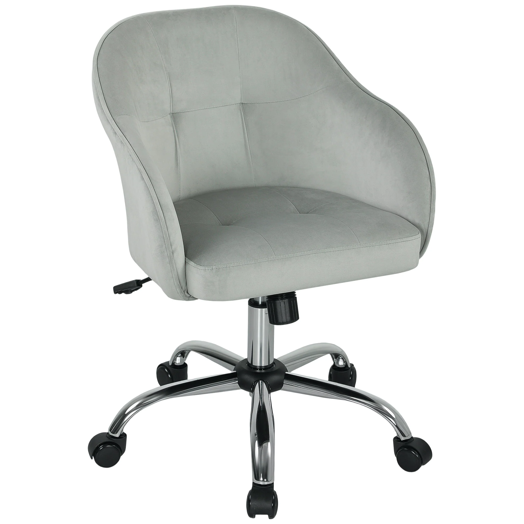 HOMCOM Vanity Chair For Desk, With Height Adjustable, Wheels - Image 10