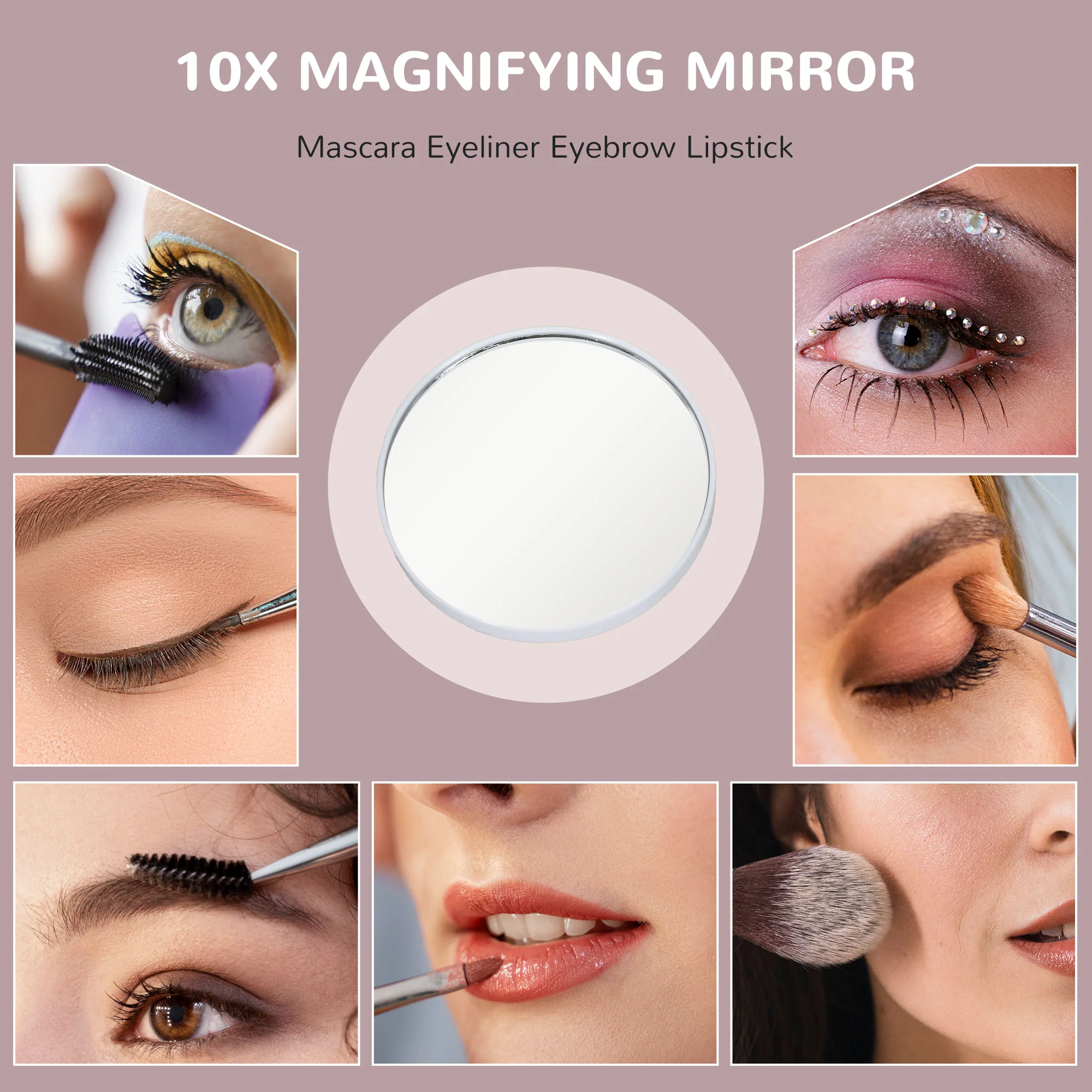 HOMCOM Vanity Mirror with Lights, 10X Magnifying, USB Charging Port, White - Image 7