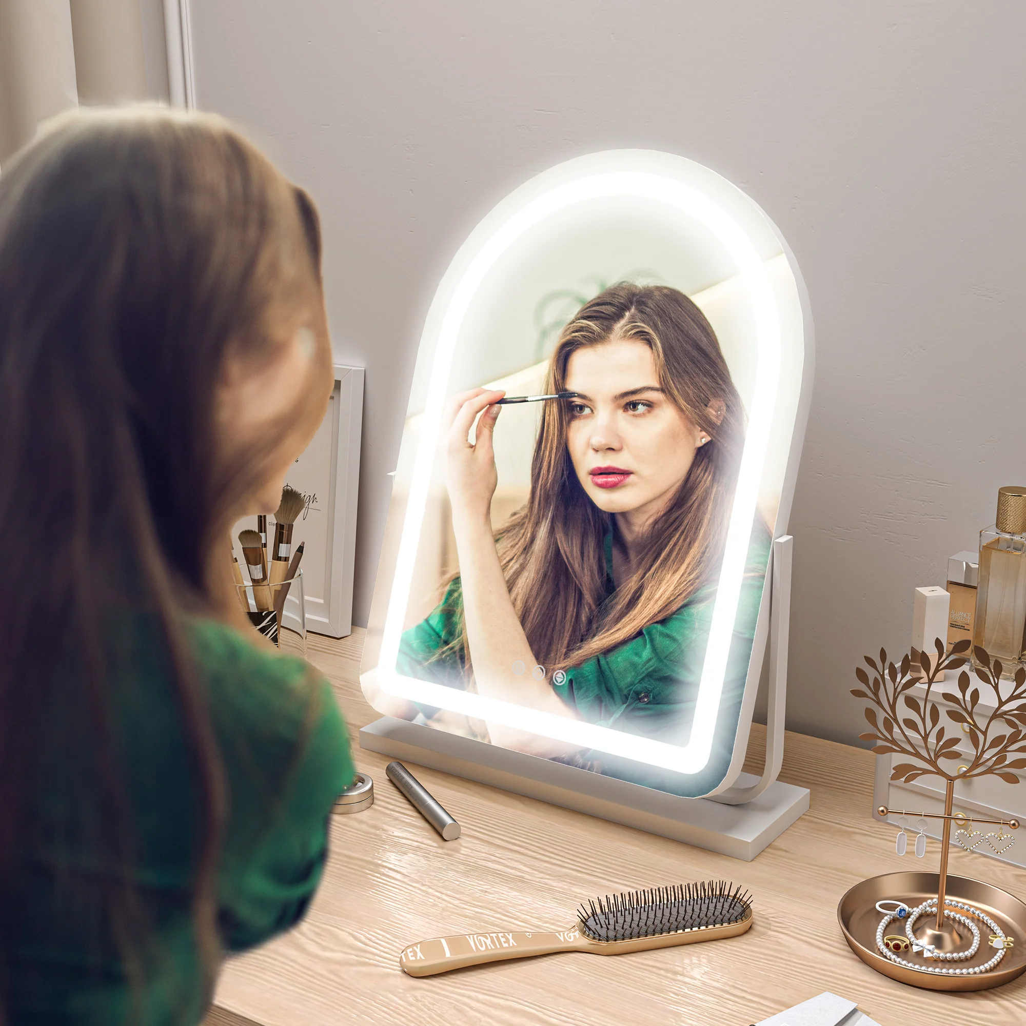 HOMCOM Vanity Mirror with Lights, 3 Colour, 360° Rotation, Touch Screen - Image 18