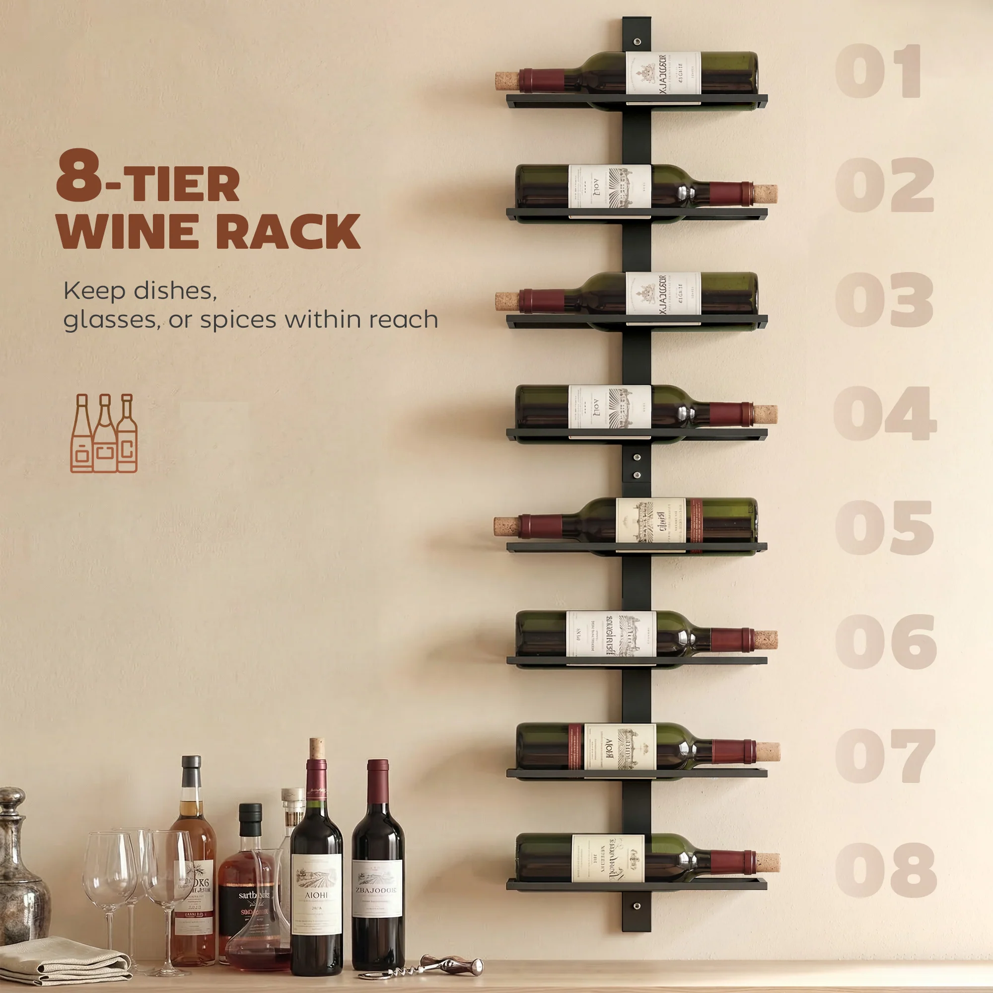 HOMCOM Wall Mount Wine Rack - Image 12