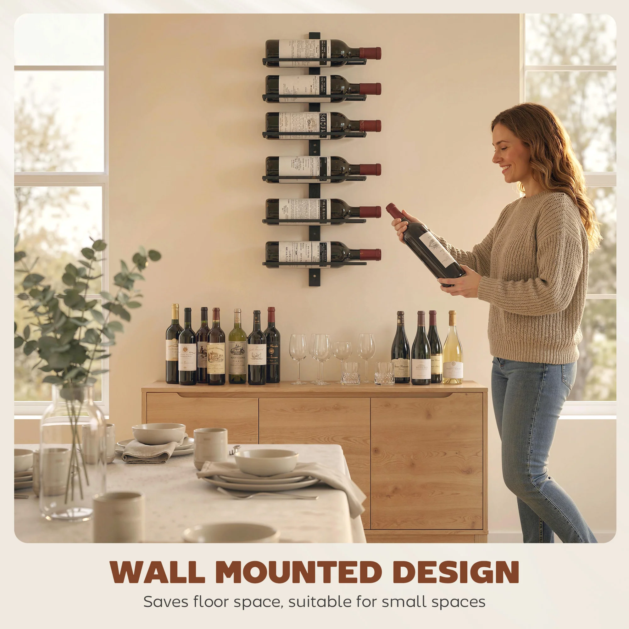 HOMCOM Wall Mount Wine Rack - Image 4