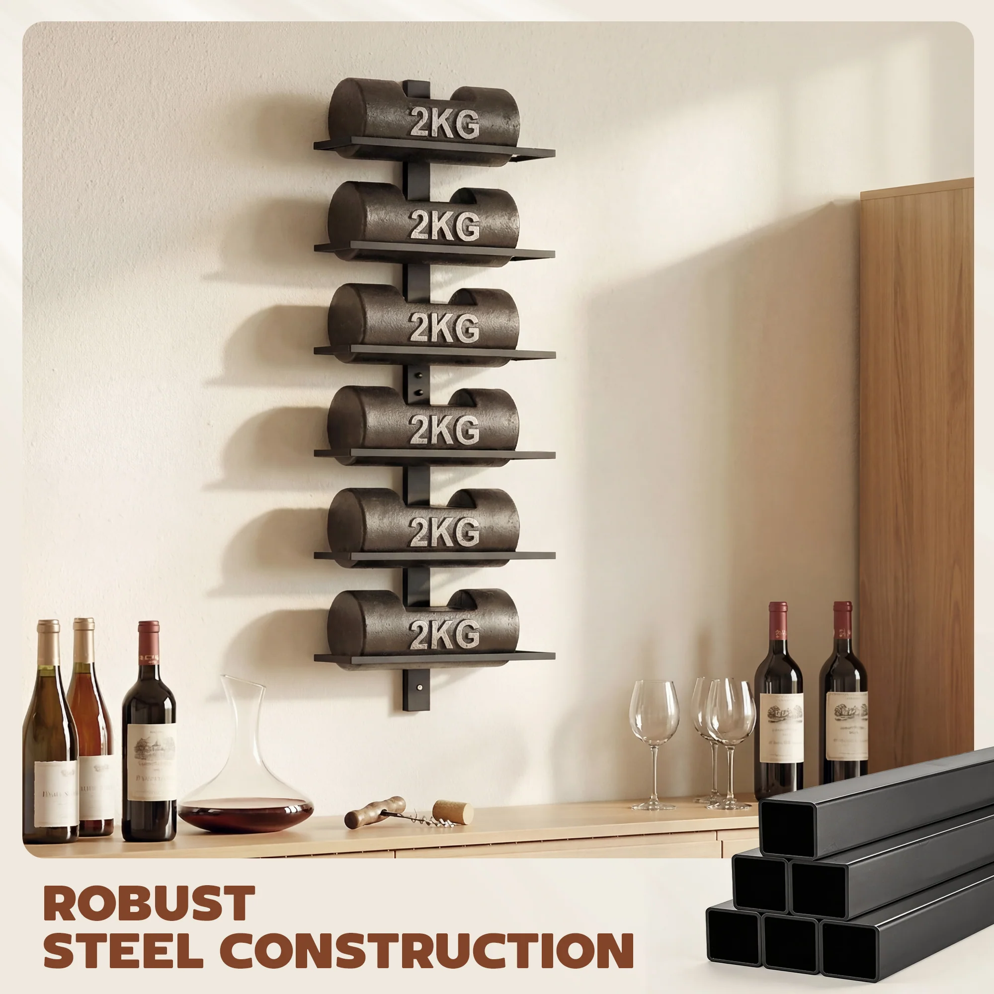HOMCOM Wall Mount Wine Rack - Image 6